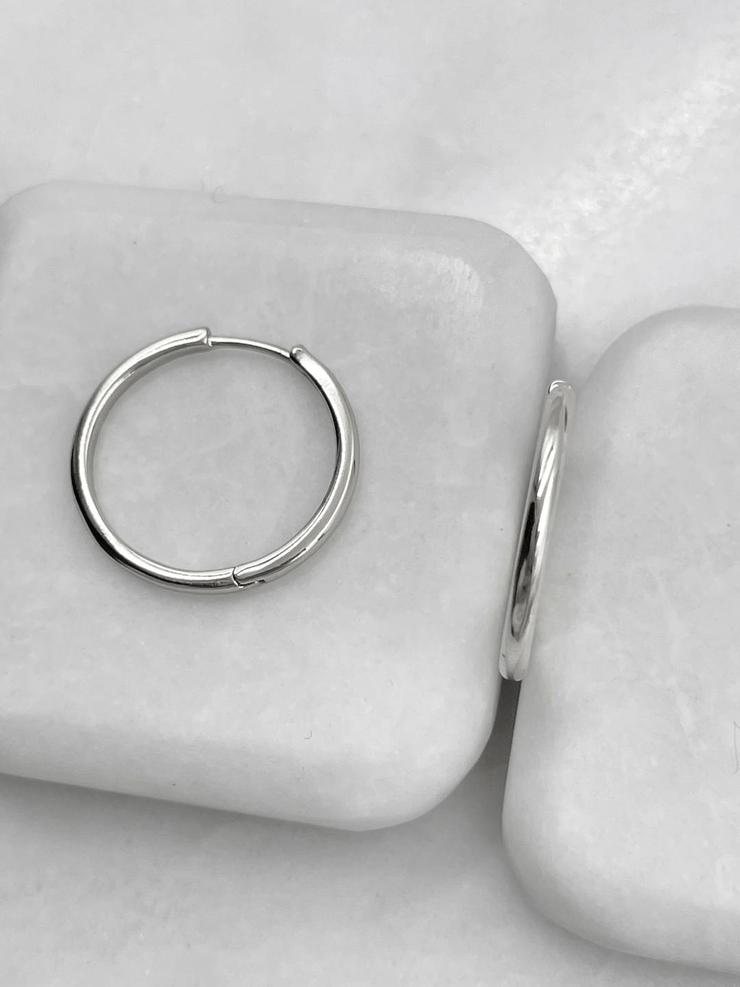 Özel Seri İnce Basic Halka Küpe Gümüş