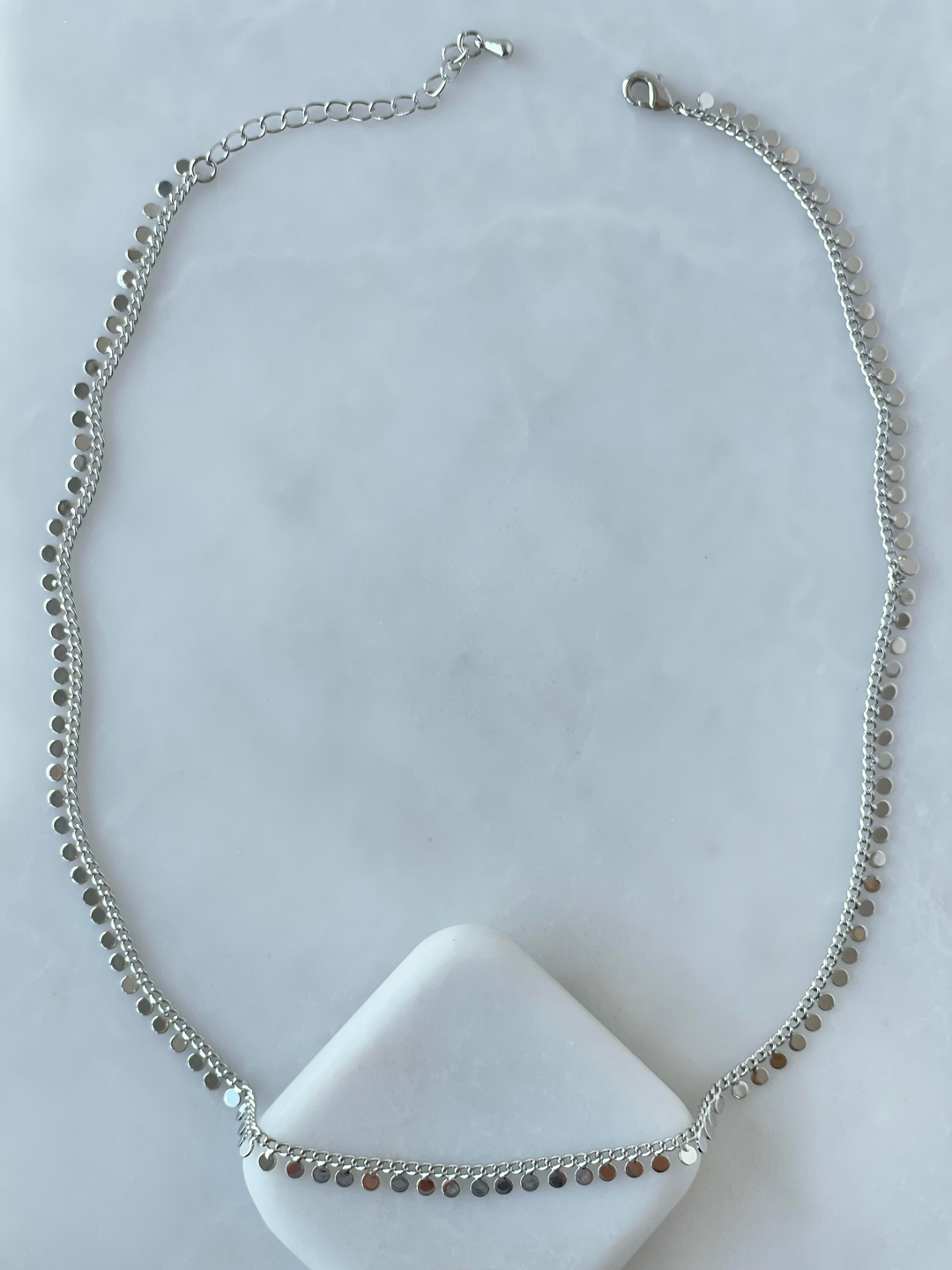 Altın Kaplama Pul Sallantılı Zincir Kolye Gümüş