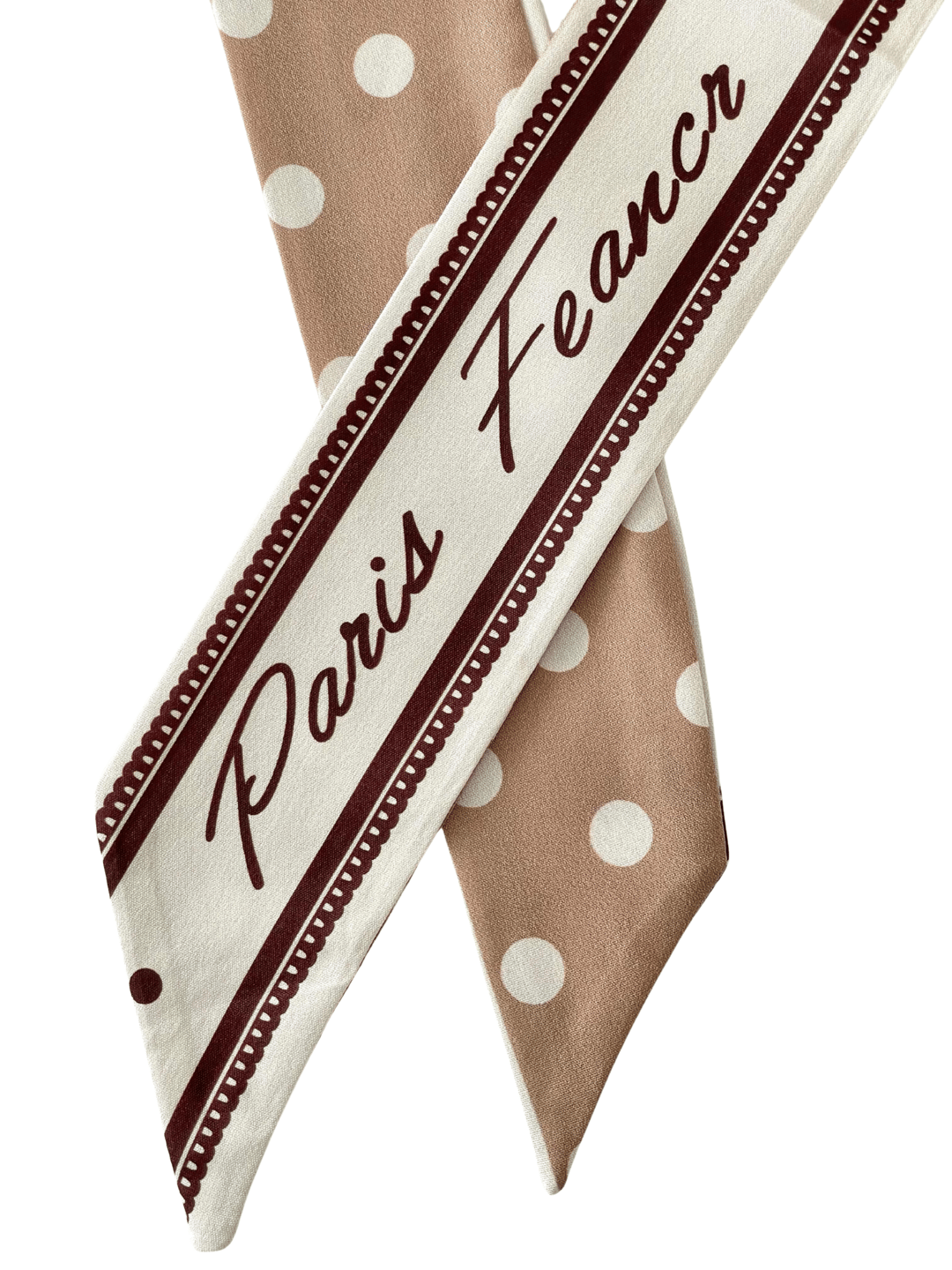 Puantiye Desenli Bej Bandana Fular Renkli