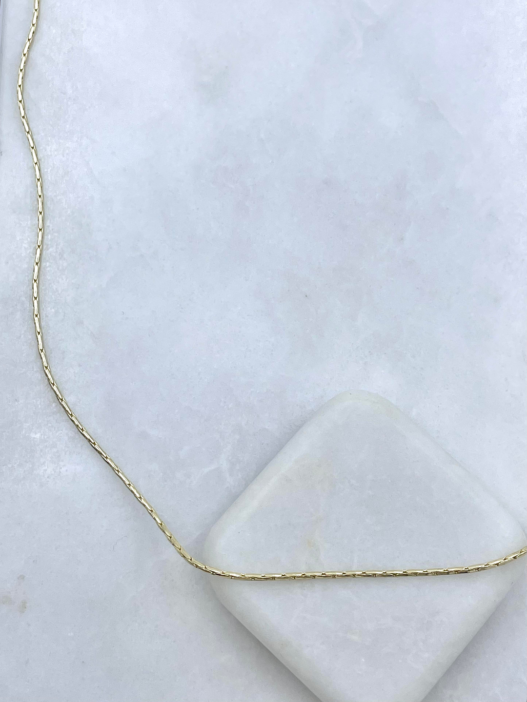 Altın Kaplama Küp Zincir Kolye 60 cm Gold