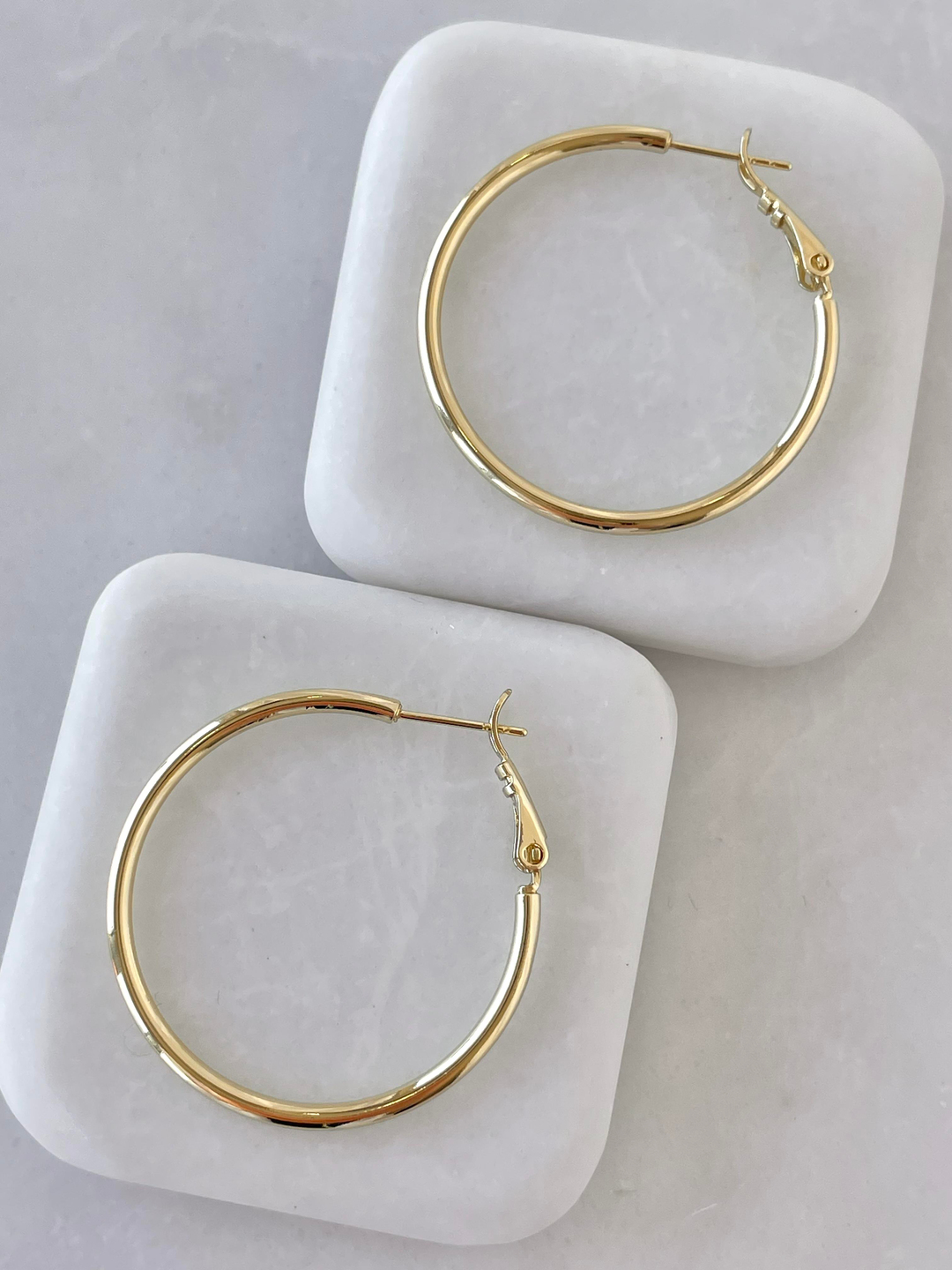 Özel Seri Basic İnce Halka Küpe 3,5 cm Gold