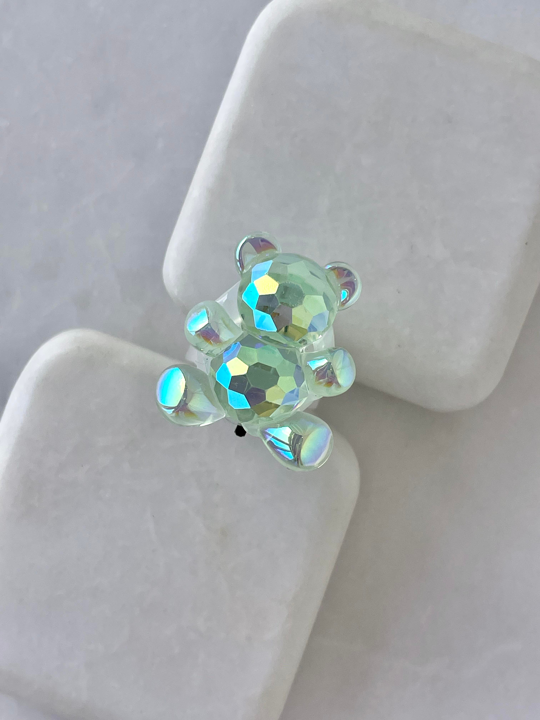 Işıklı Kristal Ayıcık Yüzük