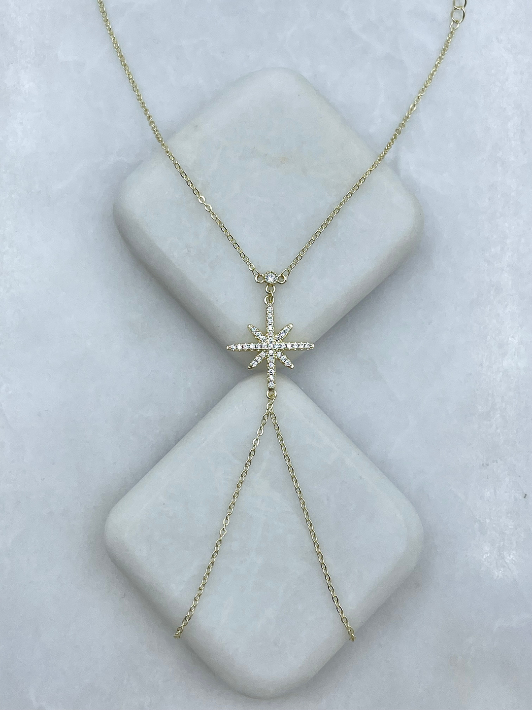 Altın Kaplama Gömme Taşlı Kuzey Yıldızı Şahmeran Gold