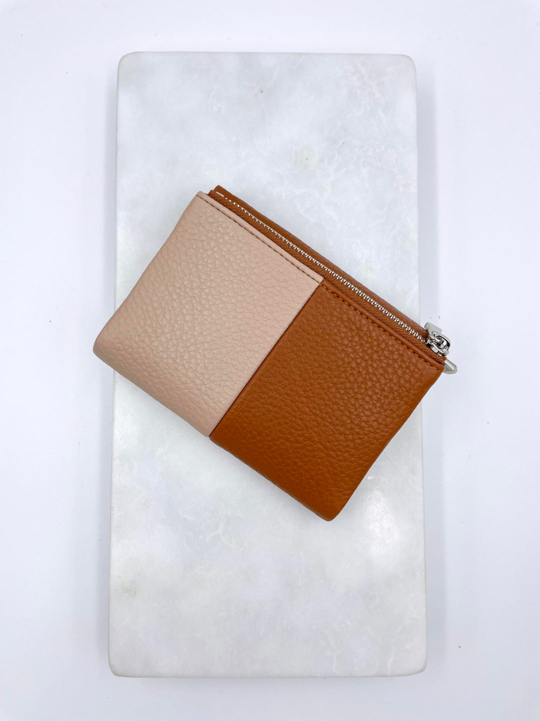 Çift Renk Yumuşak Dokulu Cüzdan Camel