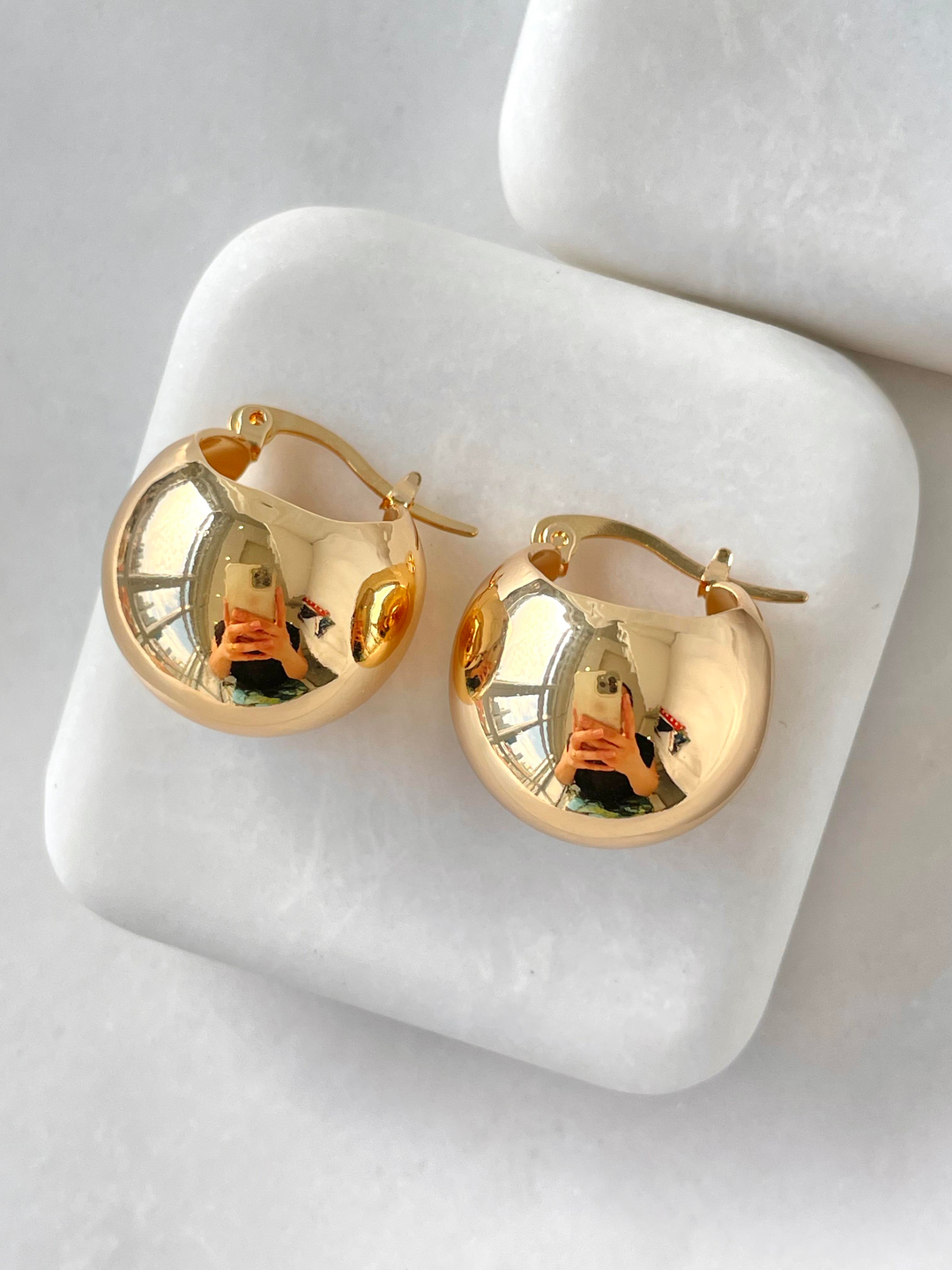 Altın Kaplama Top Sepet Küpe Gold