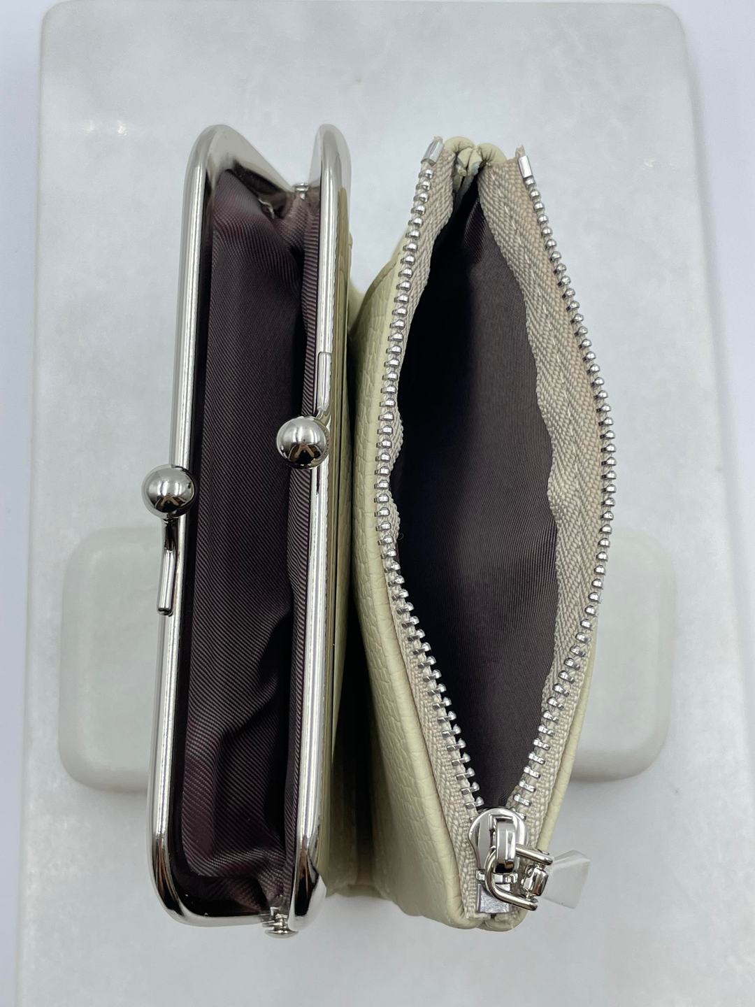 Çantalı Cüzdan Ekru