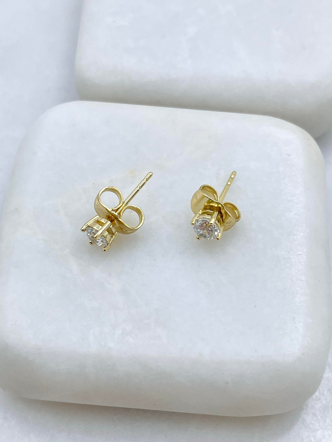 Özel Seri Minimal Kristal Küpe 0,4 cm Gold