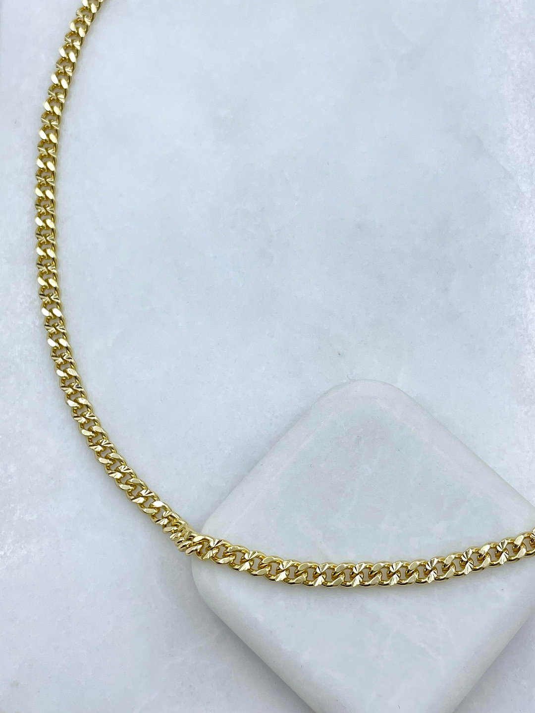 Özel Seri Lazer Kesim Zincir Kolye 45 cm Gold