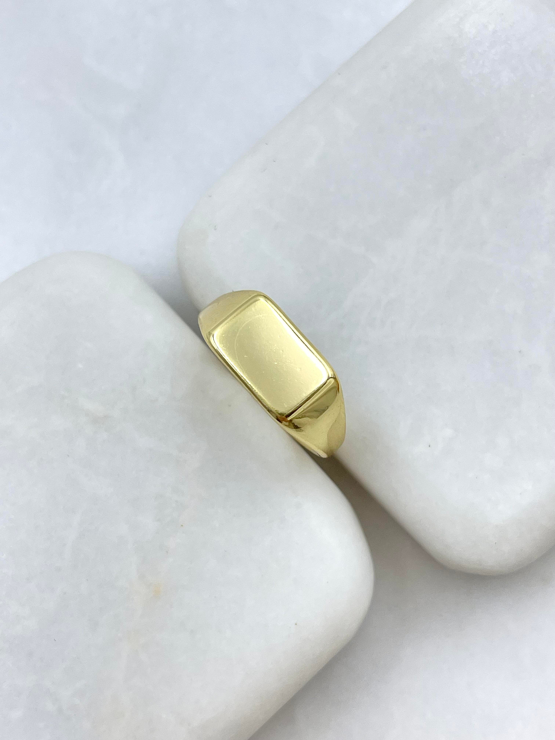 Altın Kaplama Kare Model Serçe Parmak Yüzüğü Gold