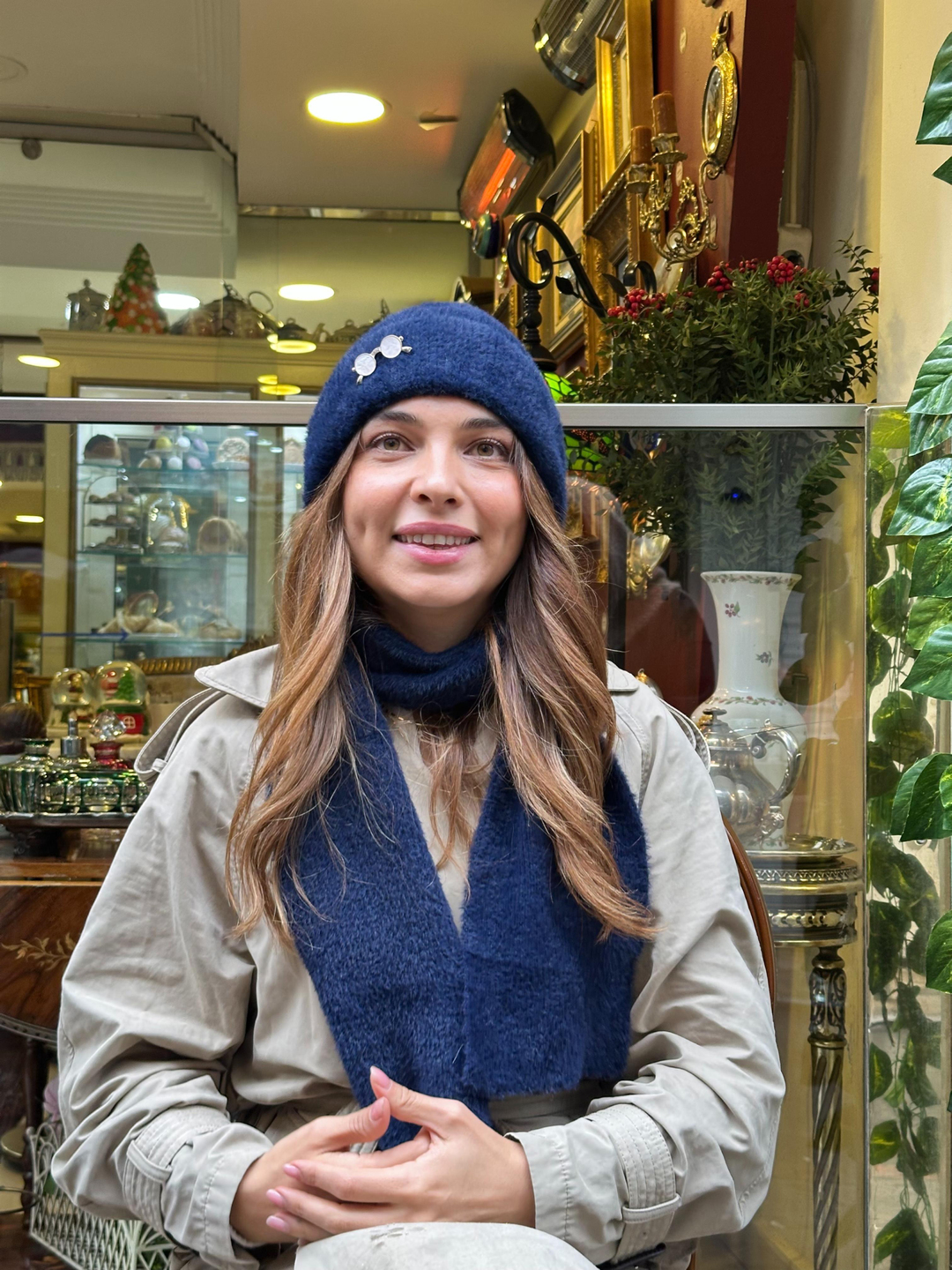 Sakallı Atkı Lacivert