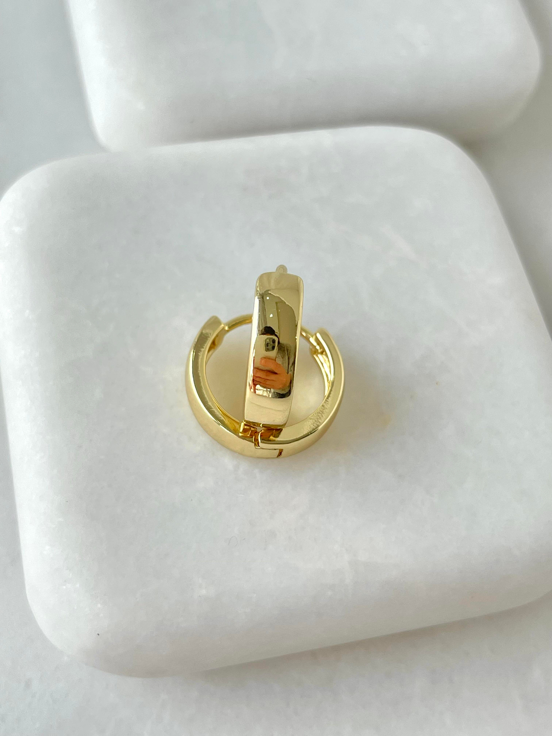 Özel Seri Kare Kesim Halka Küpe Küçük Boy Gold