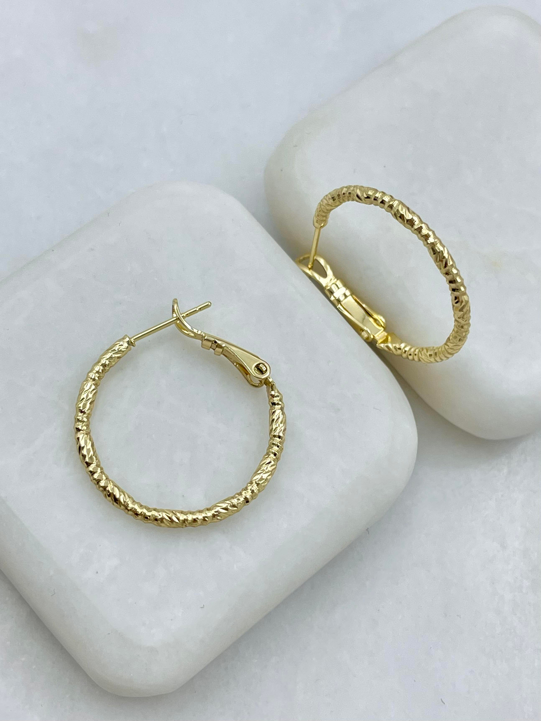 Özel Seri Işıltılı Halka Küpe 2.5 cm Gold