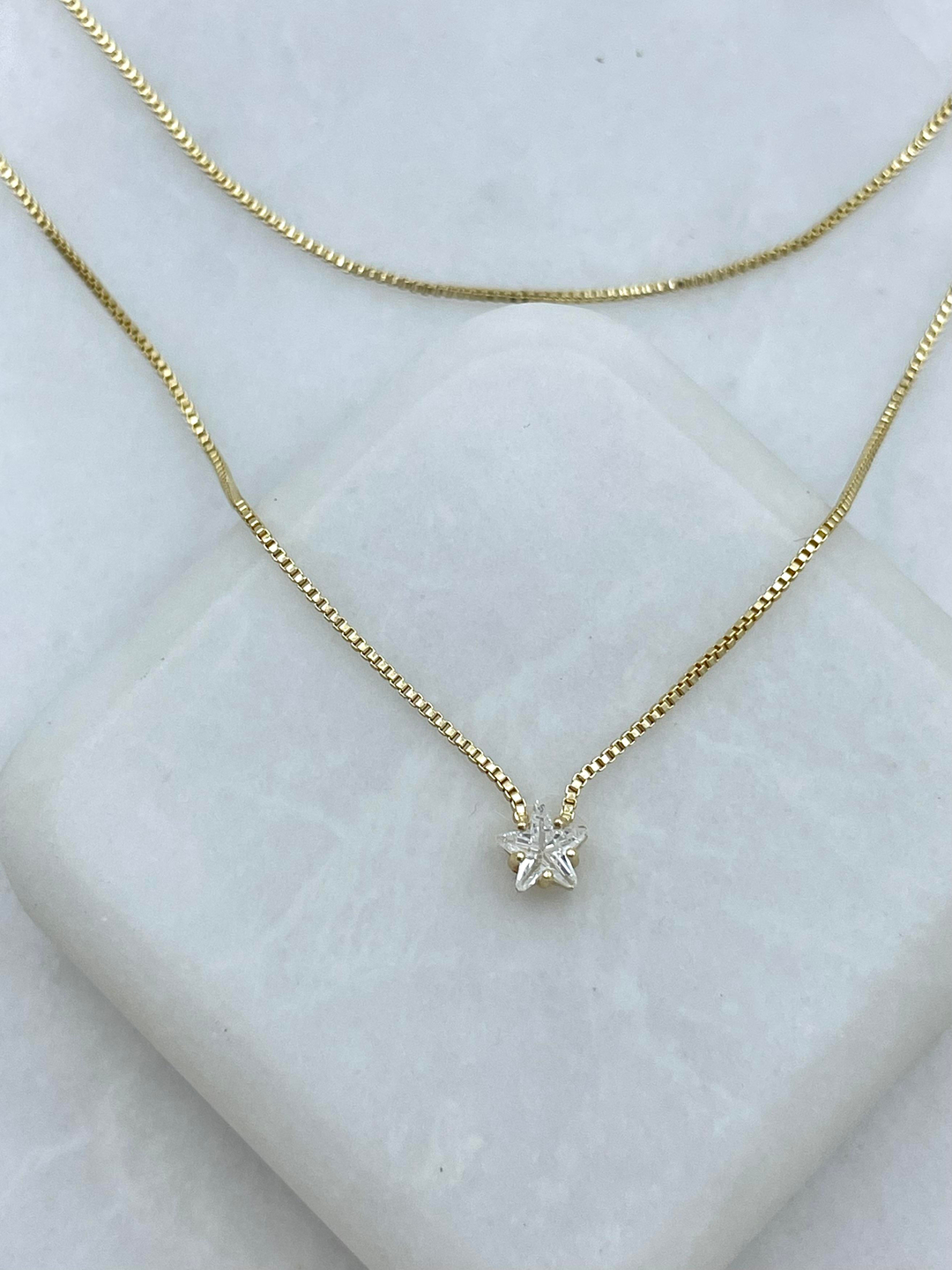 Altın Kaplama Minimal Yıldızlı Üçlü Kolye Gold