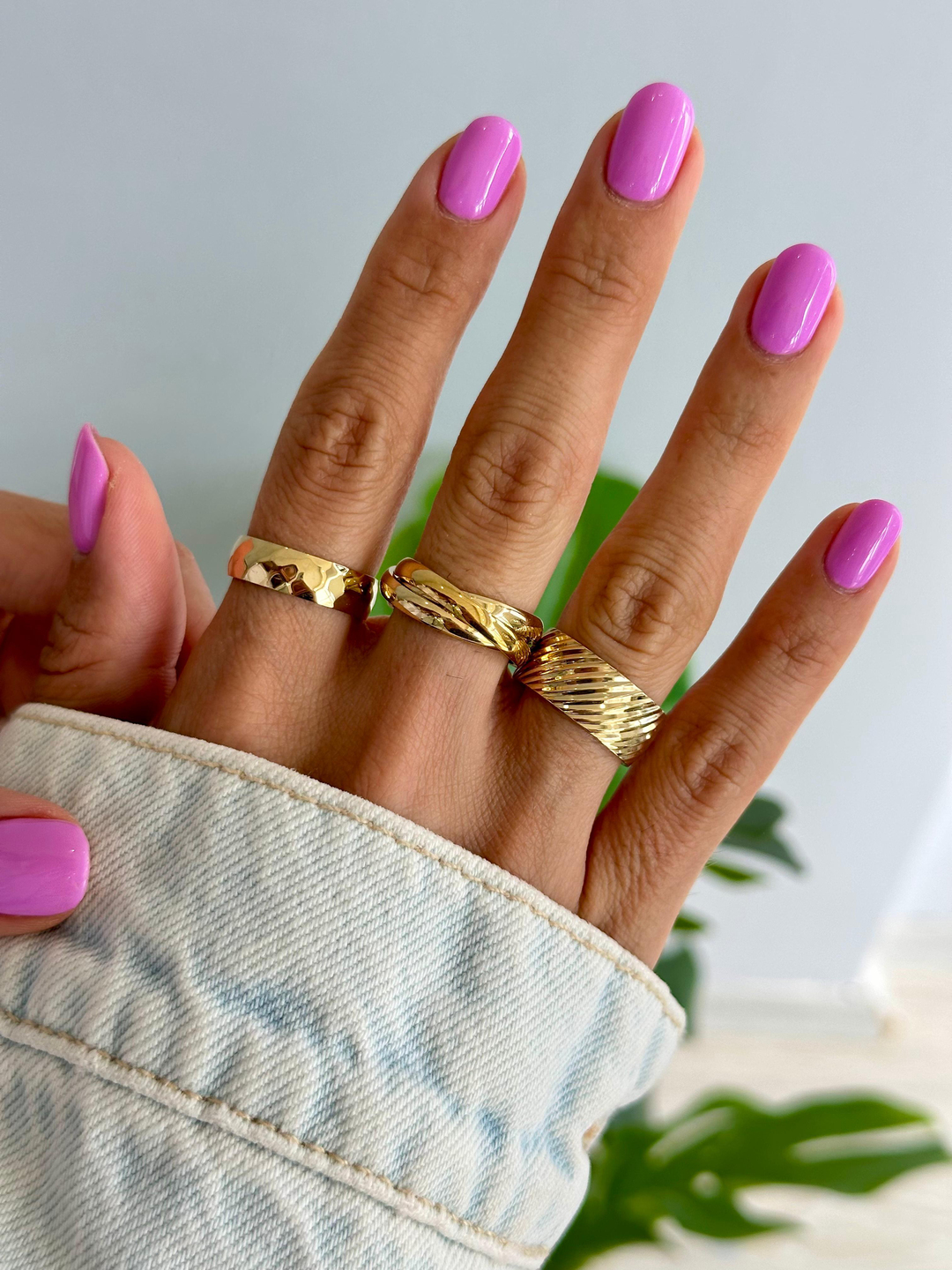 Çelik Yansımalı Alyans Yüzük Gold