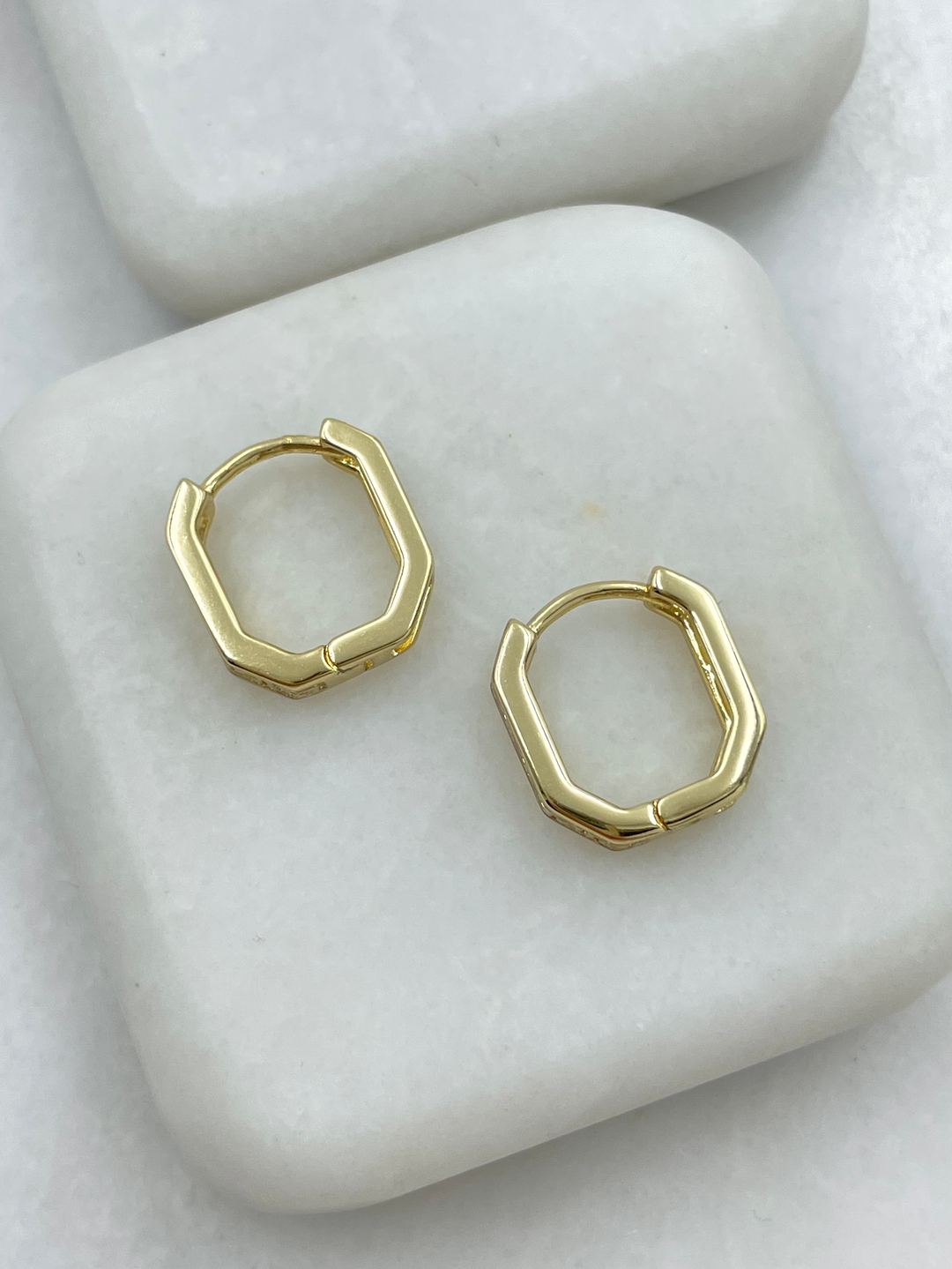 Özel Seri Köşeli Etnik Desen Küpe Gold