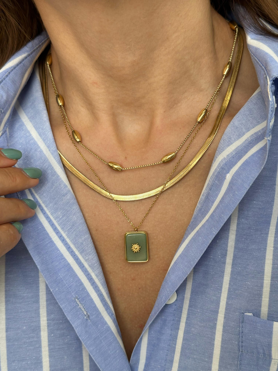 Çelik İtalyan Zincir Kolye Altın Renk 40 cm