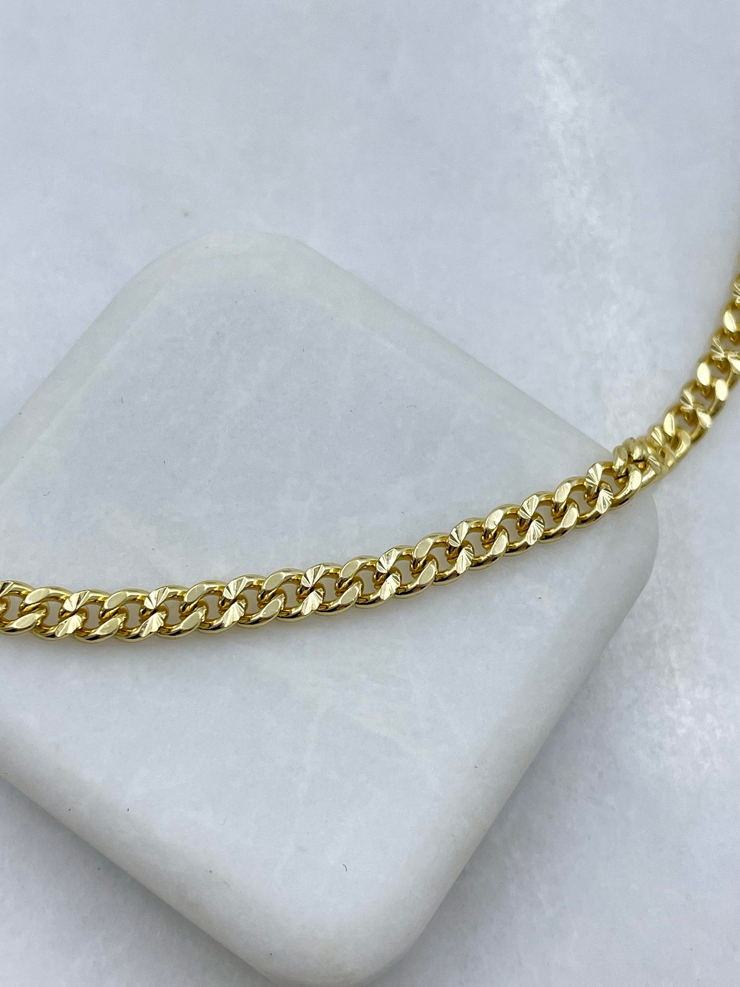 Özel Seri Lazer Kesim Zincir Kolye 45 cm Gold