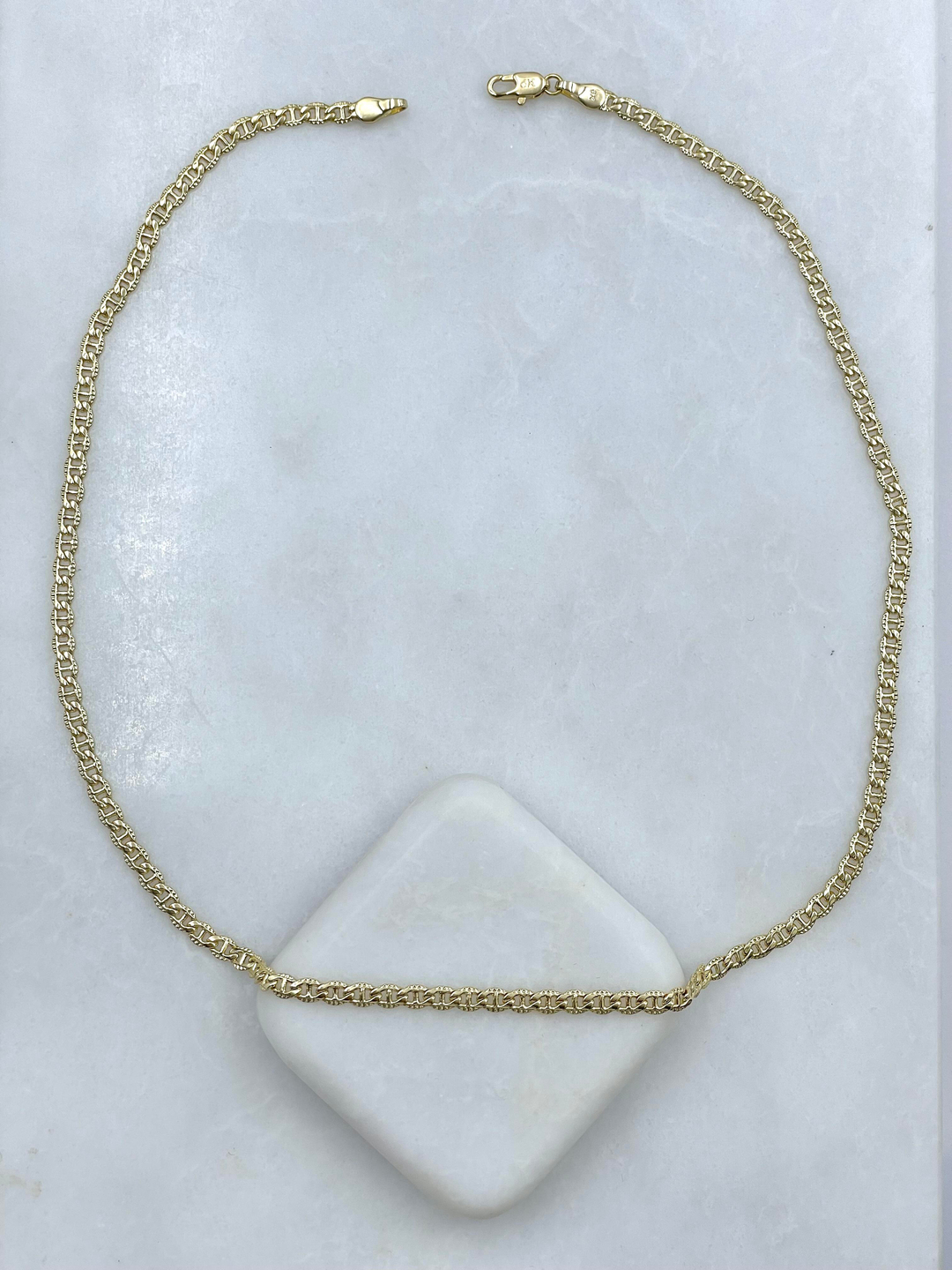 Özel Seri İşlemeli Zincir Kolye 45 cm Gold