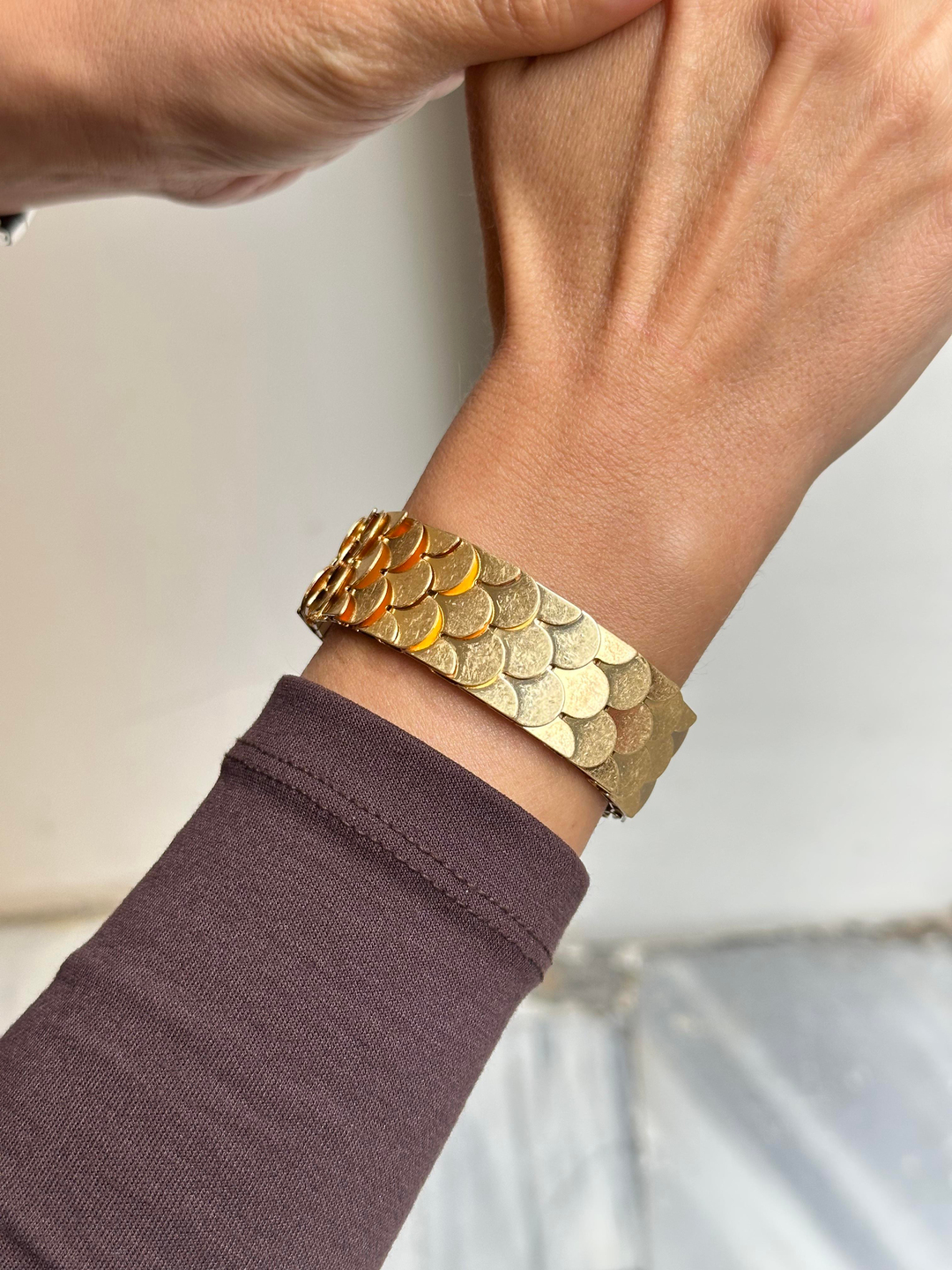 Ayarlamalı Mat Balıksırtı Bileklik Gold