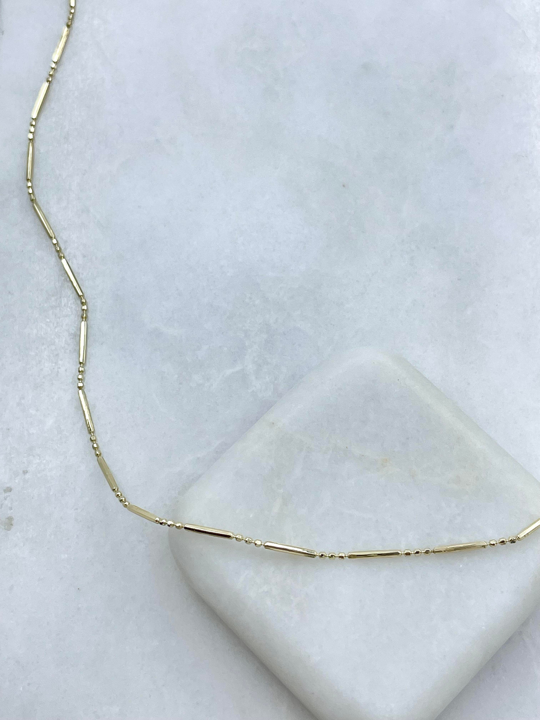 Altın Kaplama Sütun ve Topçuk Model Kolye Gold