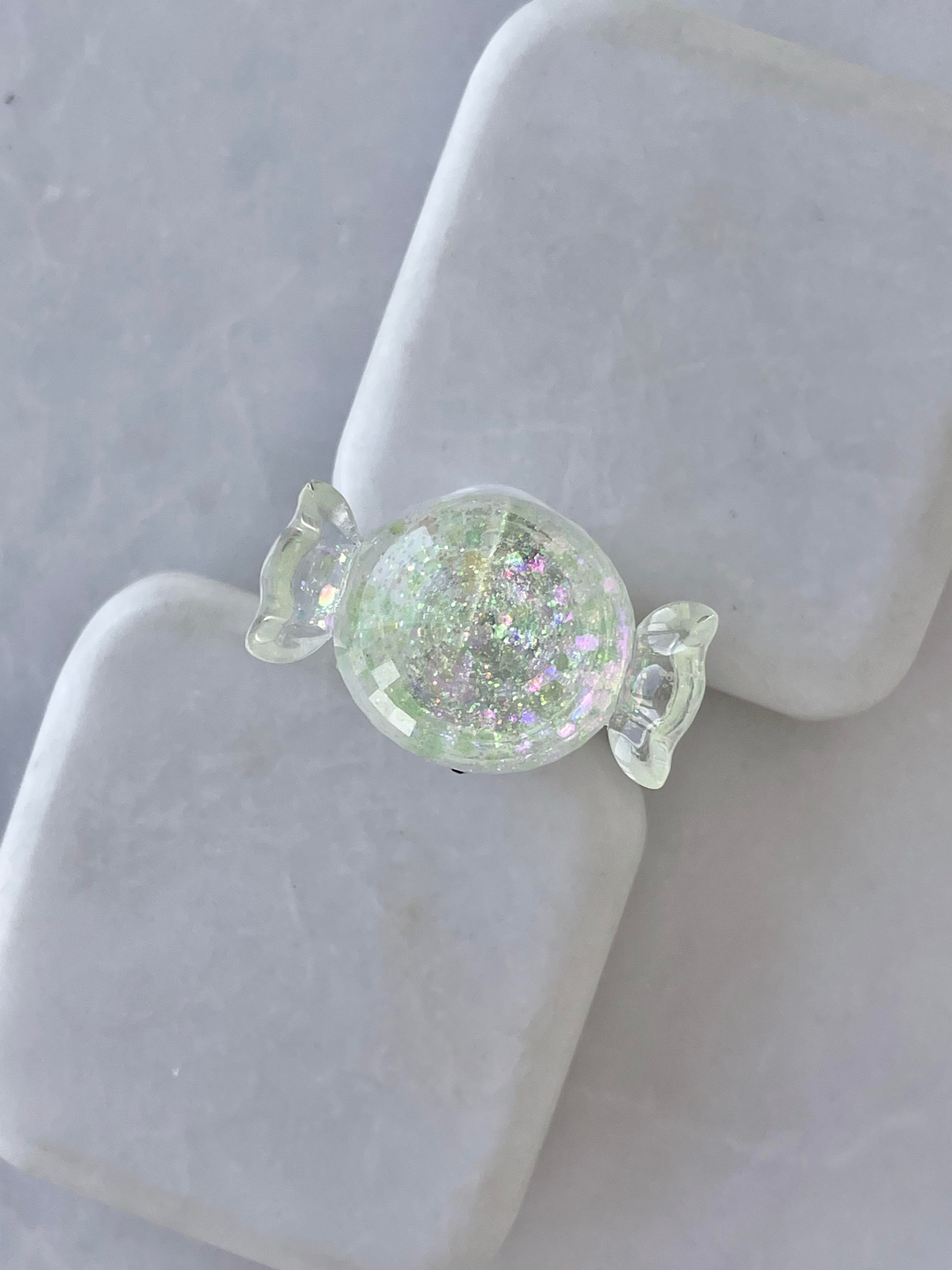 Işıklı Simli Şeker Yüzük