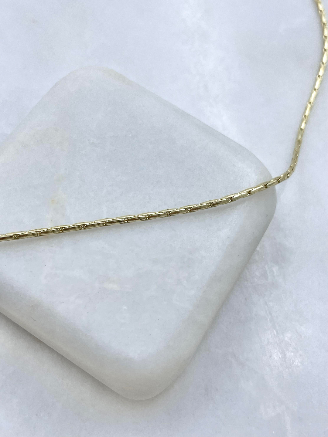 Altın Kaplama Küp Zincir Kolye 60 cm Gold