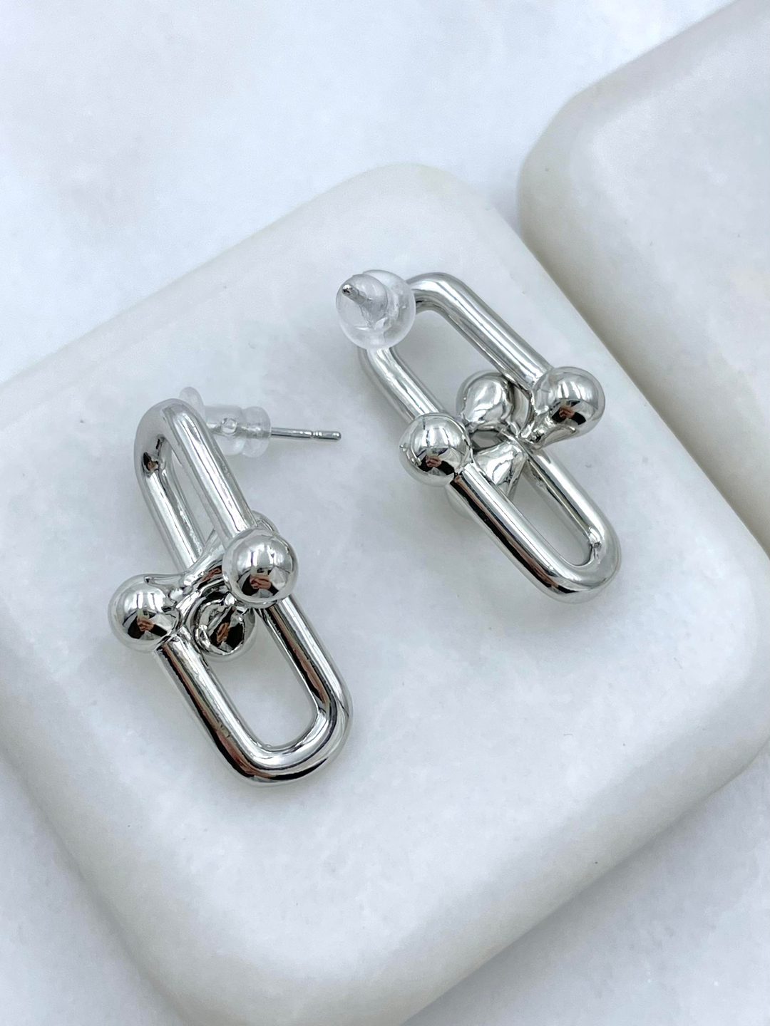 Altın Kaplama Topçuklu Tasarım Model Küpe Gümüş