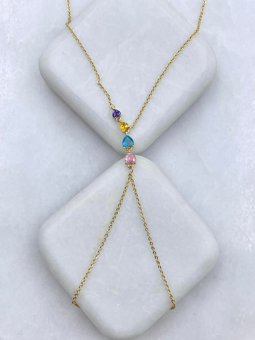 Altın Kaplama Renkli Kalp Model Şahmeran Gold