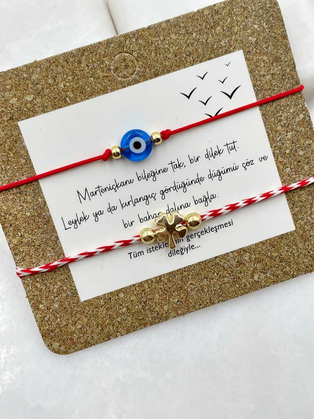 Marteniçka İkili Yonca Bileklik Kırmızı