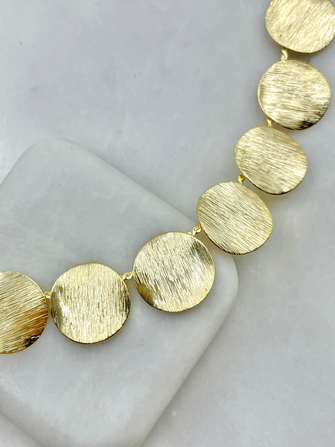 Altın Kaplama Vintage Plaka Kolye Gold