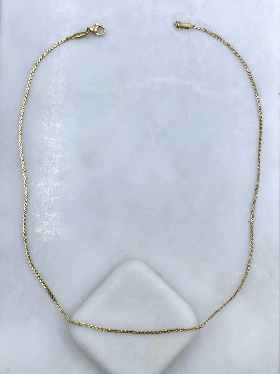 Özel Seri S Model Zincir Kolye 45 cm Gold