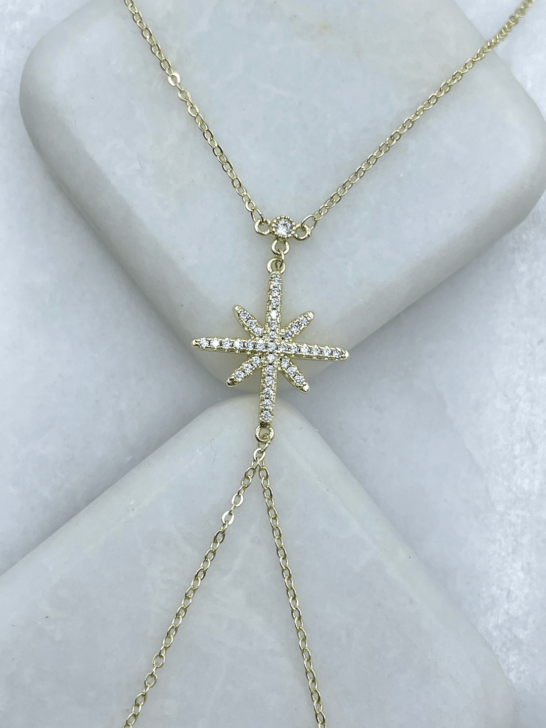 Altın Kaplama Gömme Taşlı Kuzey Yıldızı Şahmeran Gold