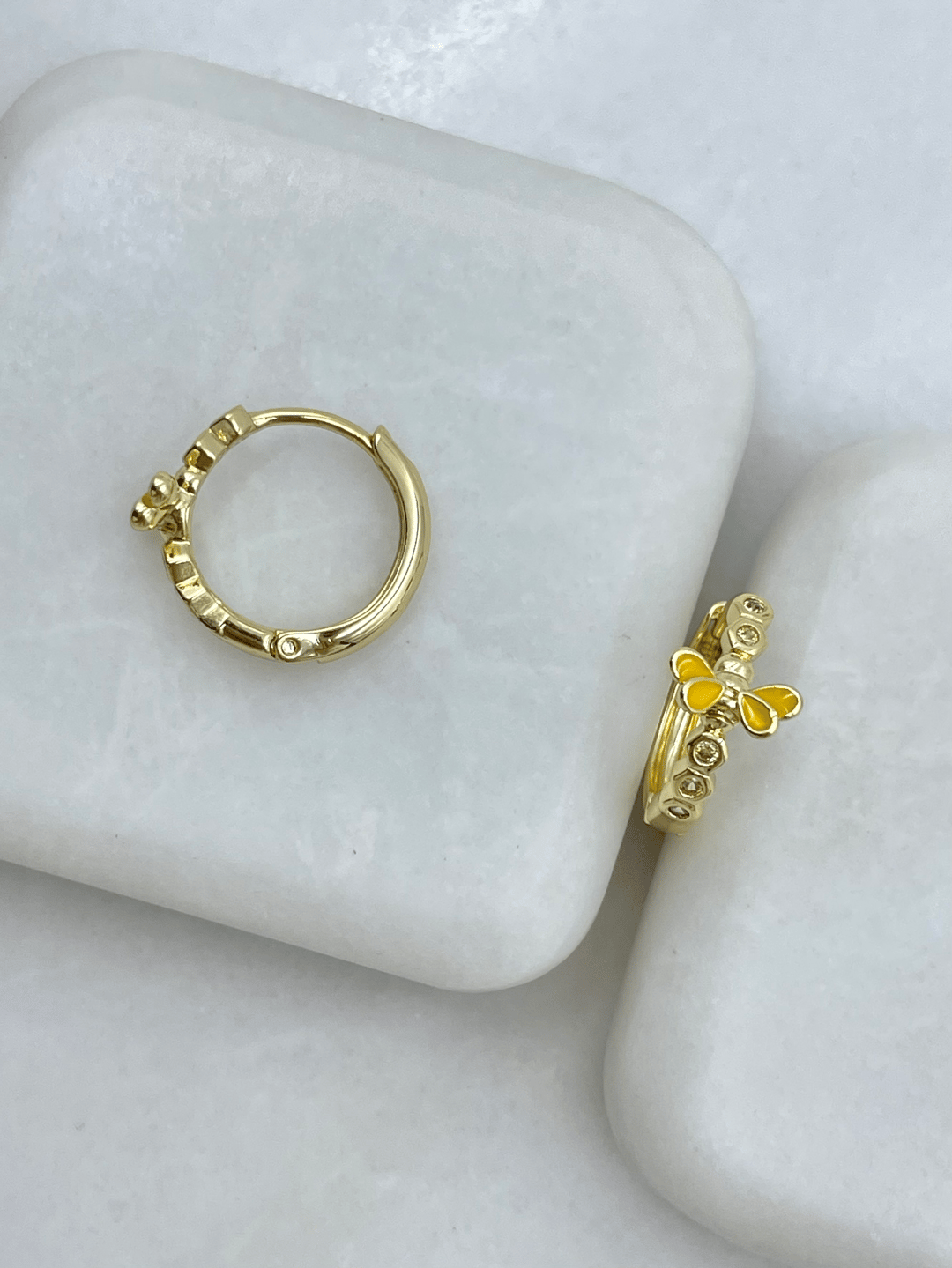 Özel Seri Dizi Altıgen Halka Küpe Gold