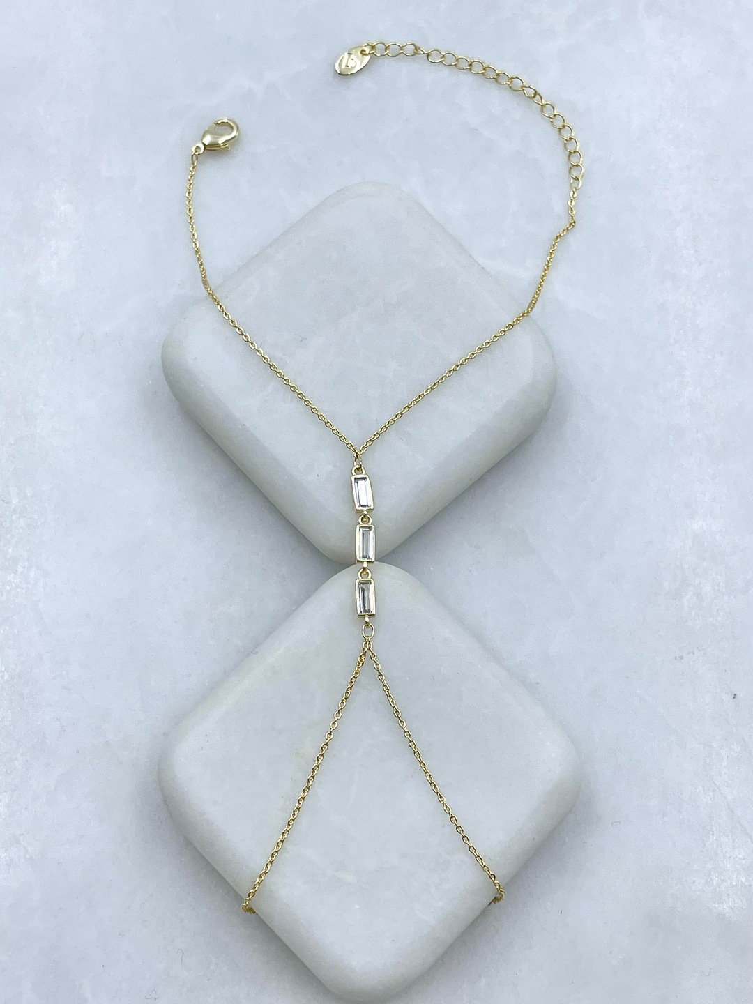 Altın Kaplama Baget Taşlı Minimal Şahmeran Gold