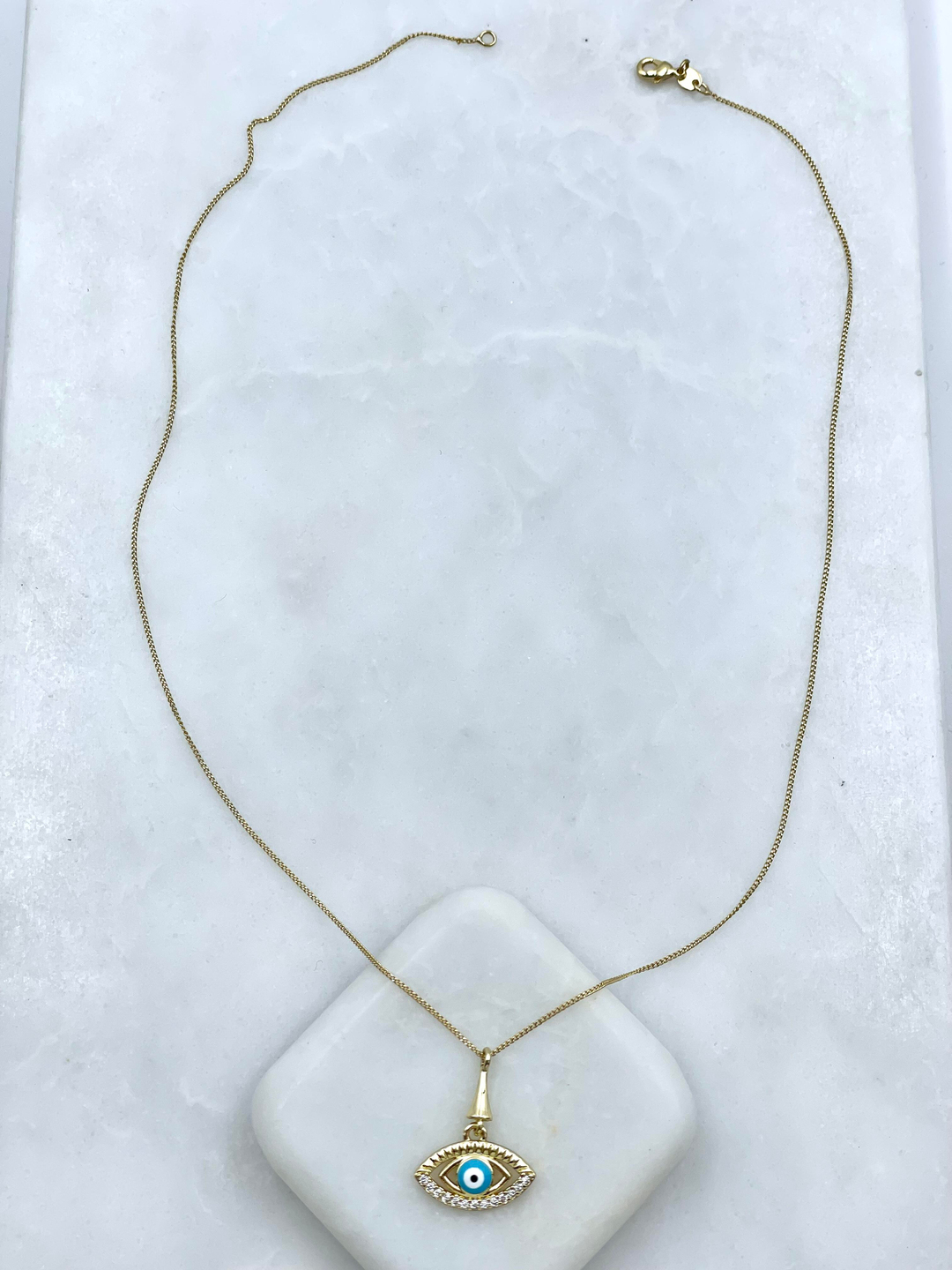 Özel Seri Nazar Model Kolye 45 cm Gold