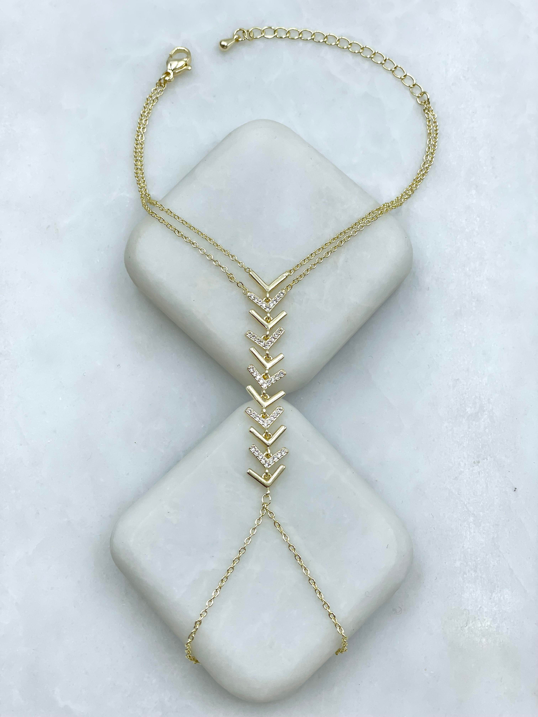 Altın Kaplama Gömme Taşlı Ok Model Şahmeran Gold