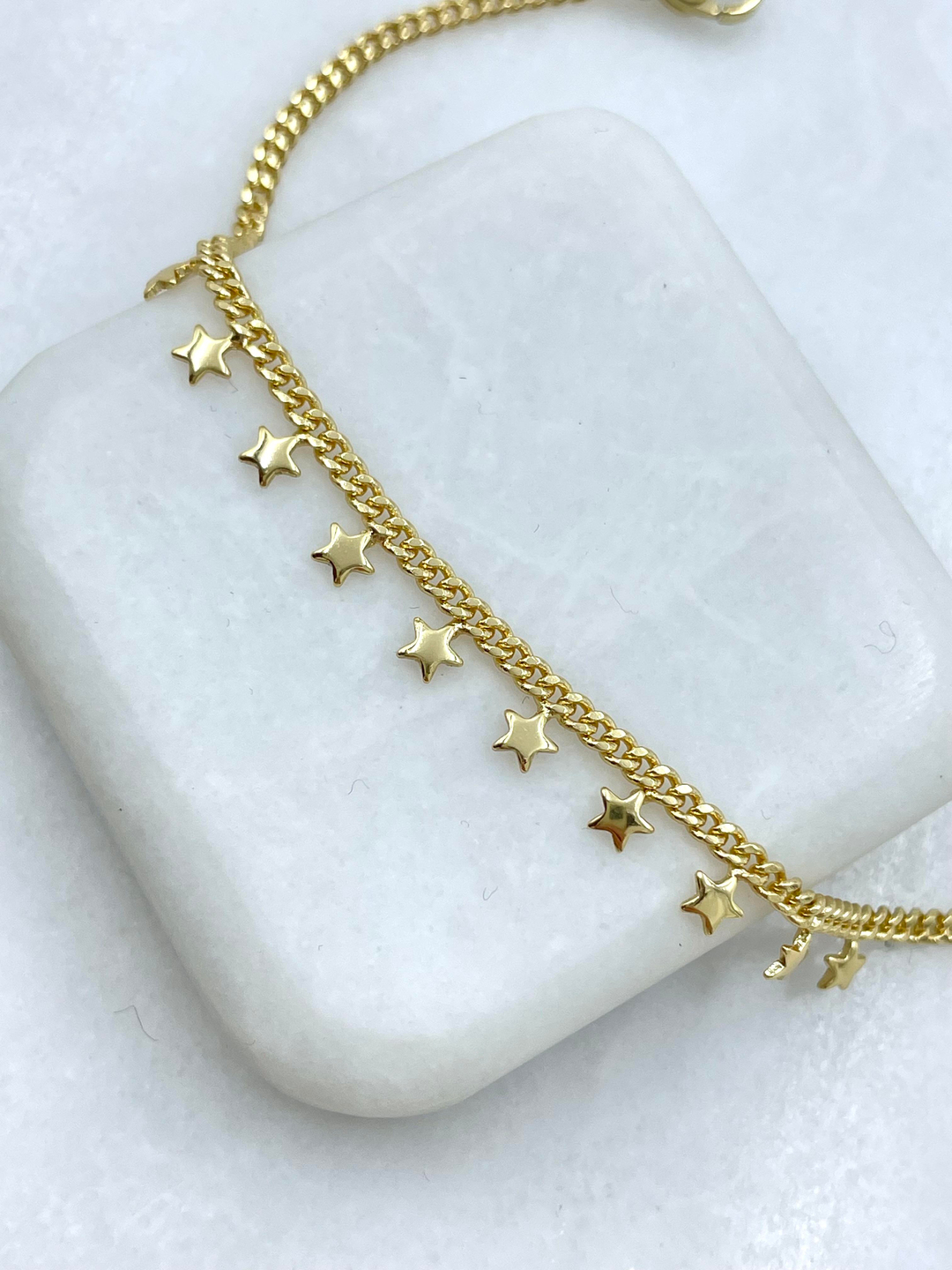 Özel Seri Yıldız Model Zincir Bileklik Gold