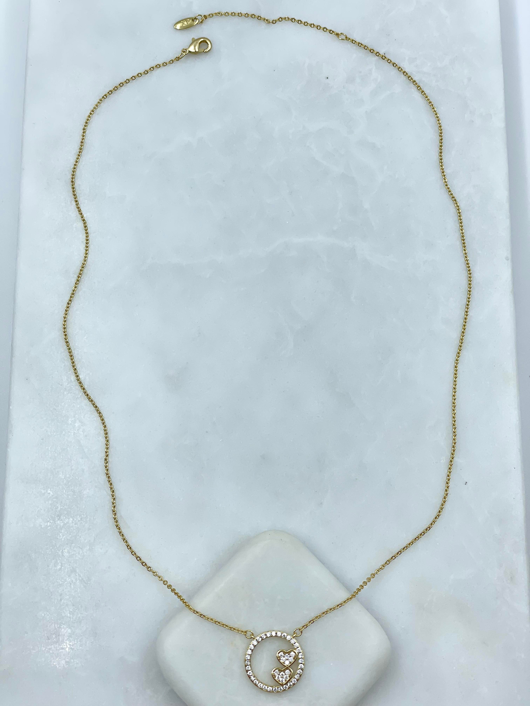 Özel Seri Kristal Taşlı Piramit Model Kolye 45 cm Gold