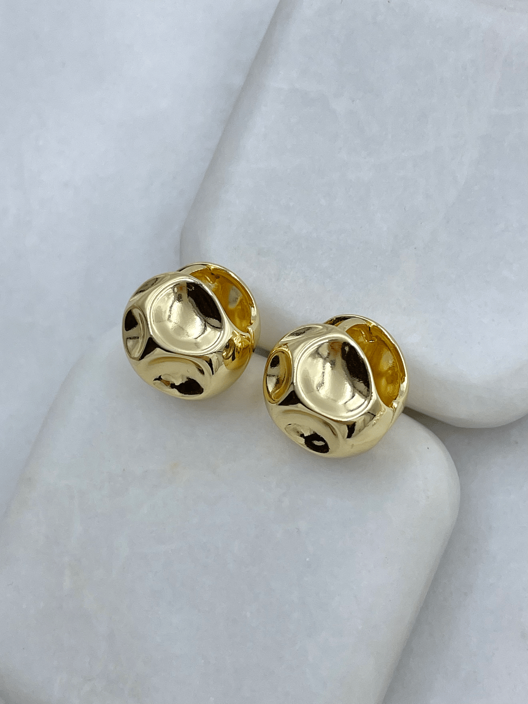 Altın Kaplama Krater Küpe Gold