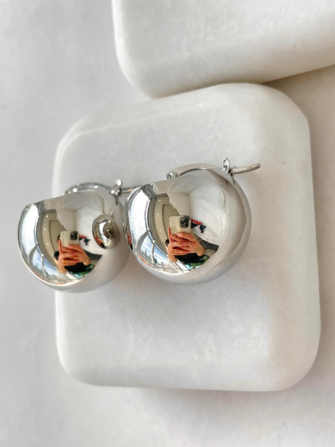 Altın Kaplama Top Sepet Küpe Gümüş