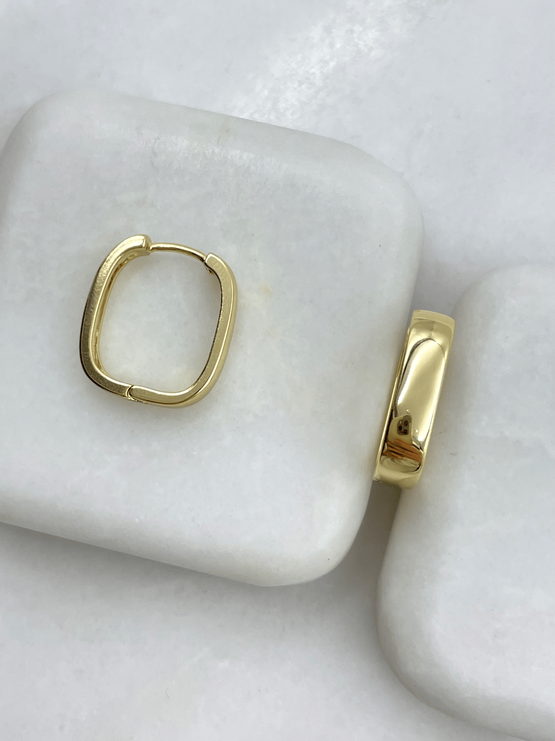 Özel Seri Köşeli Dikdörtgen Küpe Gold