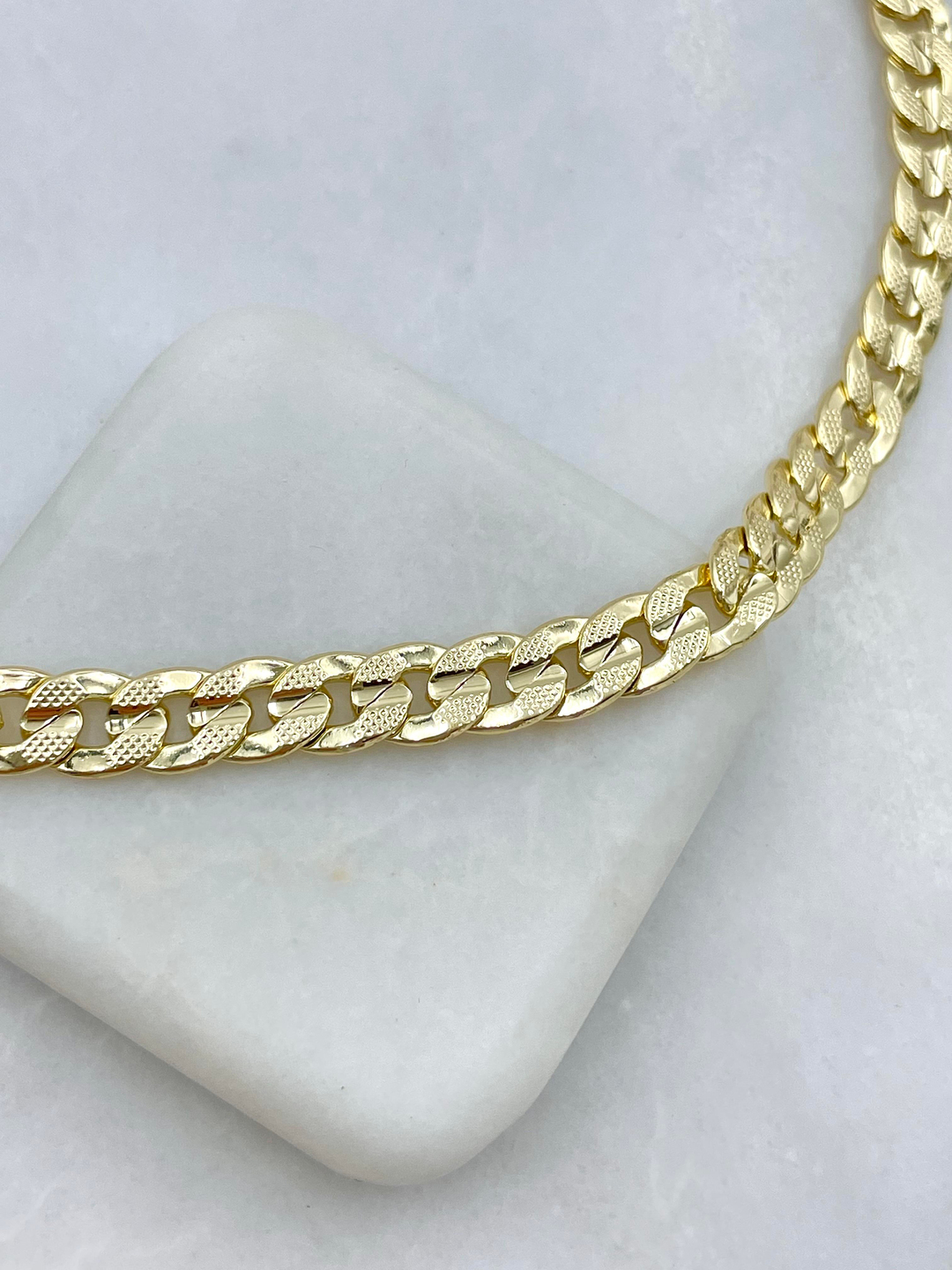 Altın Kaplama İşlemeli Zincir Kolye 45 cm Gold