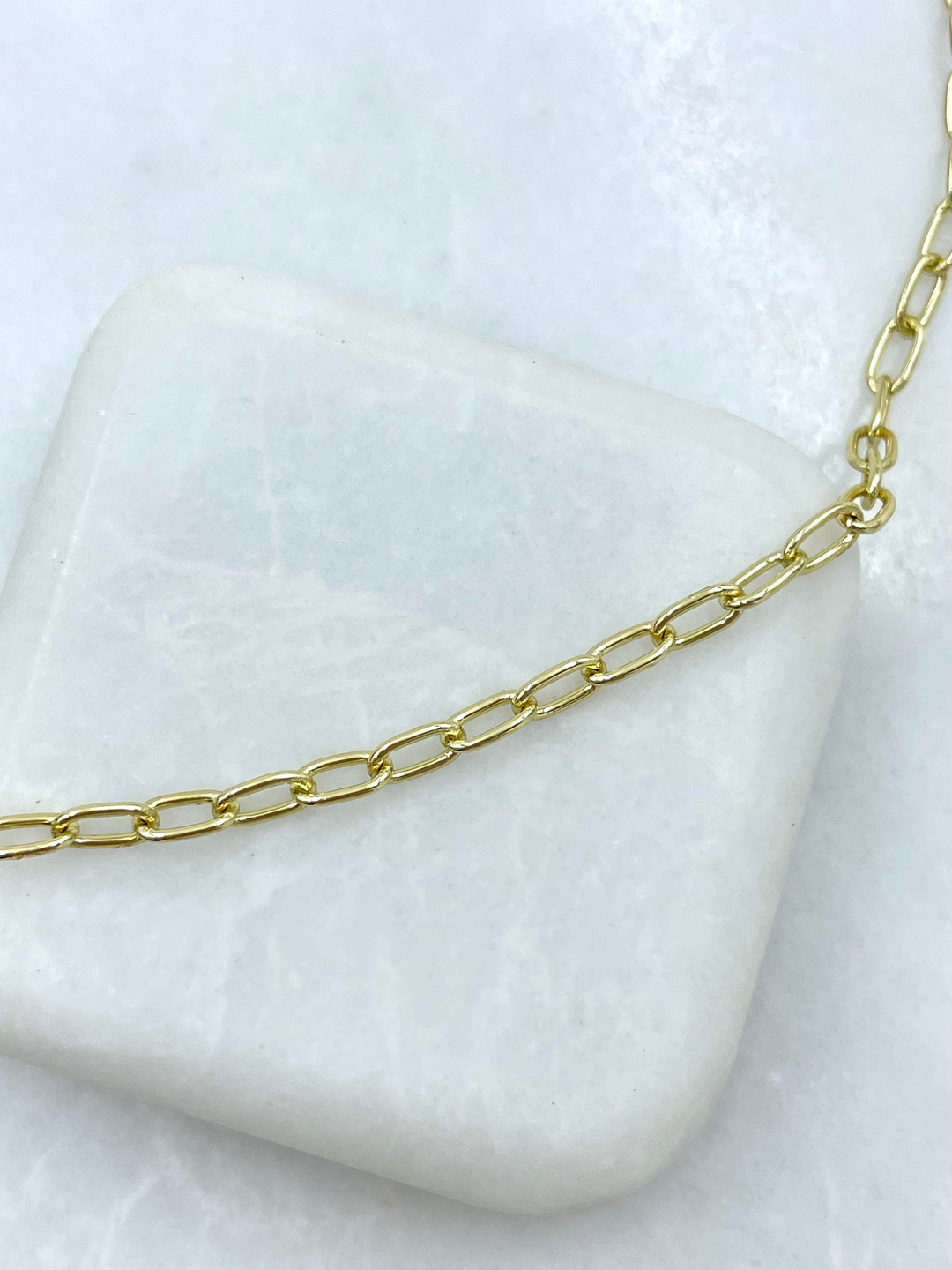 Özel Seri Zincir Geçmeli Kolye 45cm Gold