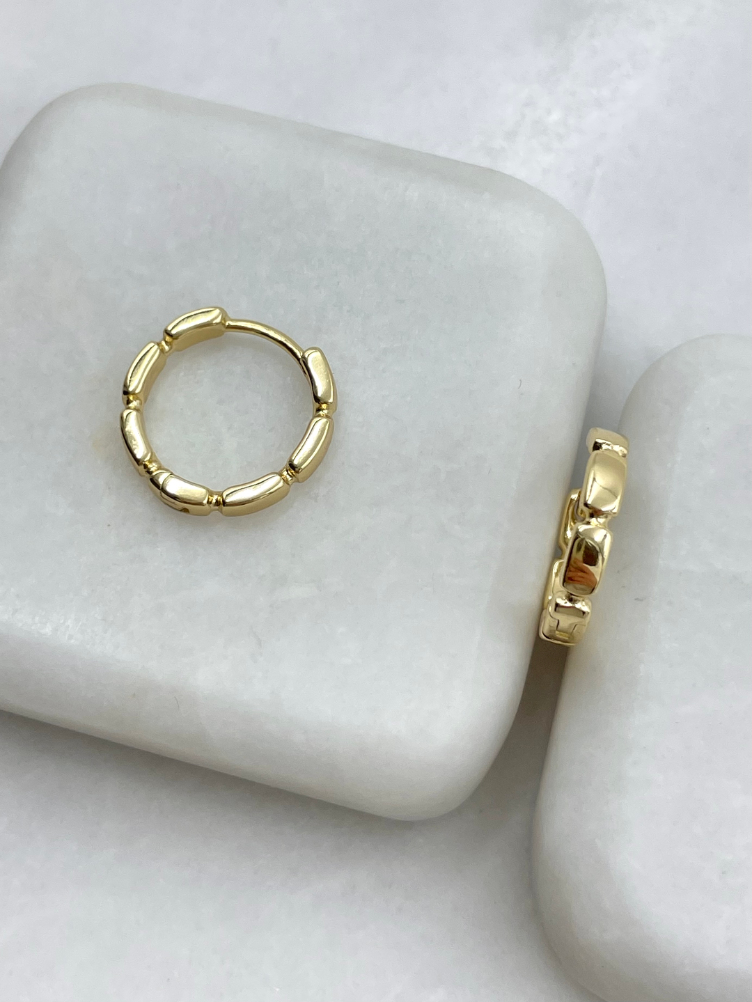 Özel Seri Dizi Dikdörtgen Halka Küpe Gold