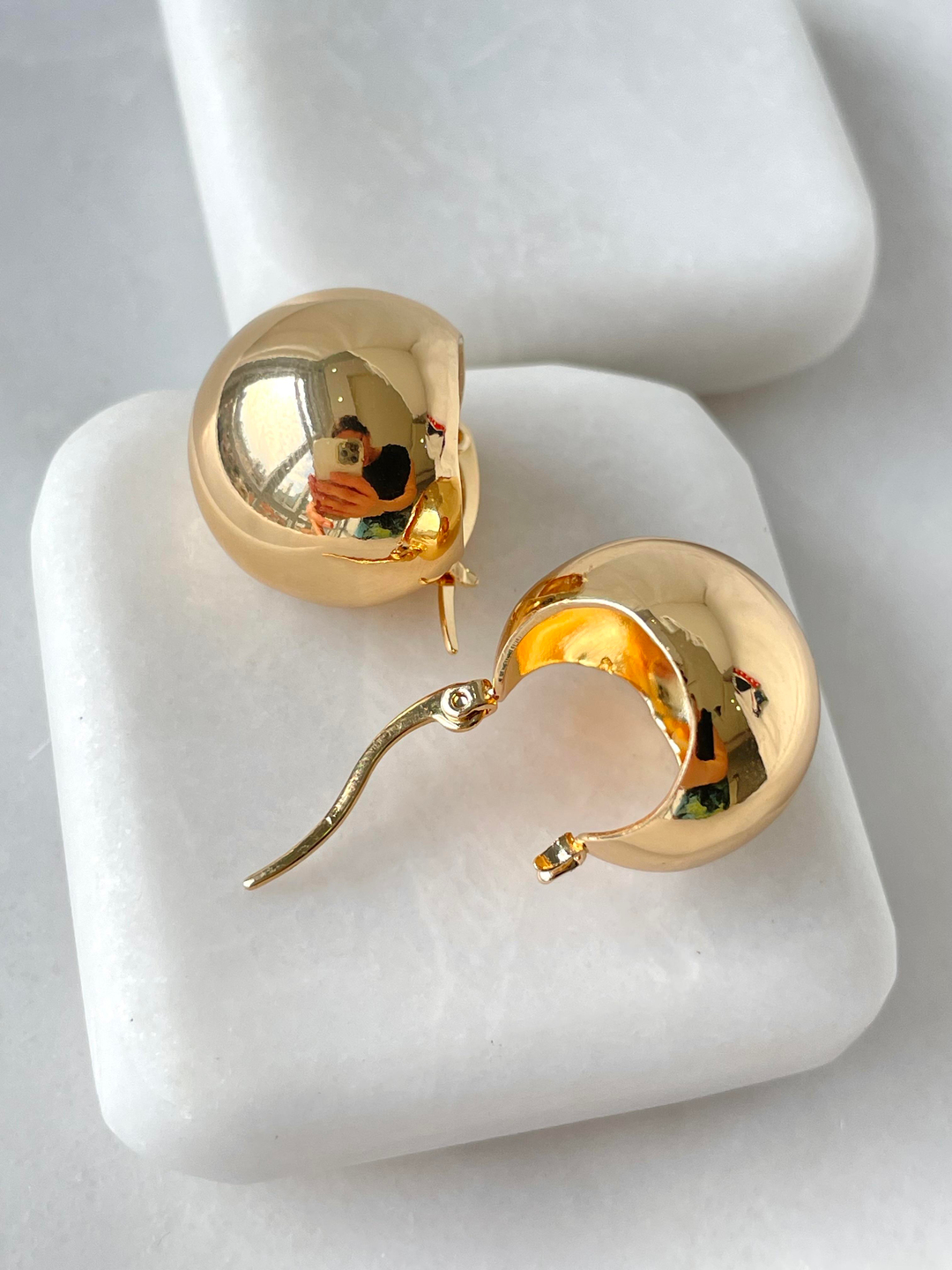 Altın Kaplama Top Sepet Küpe Gold