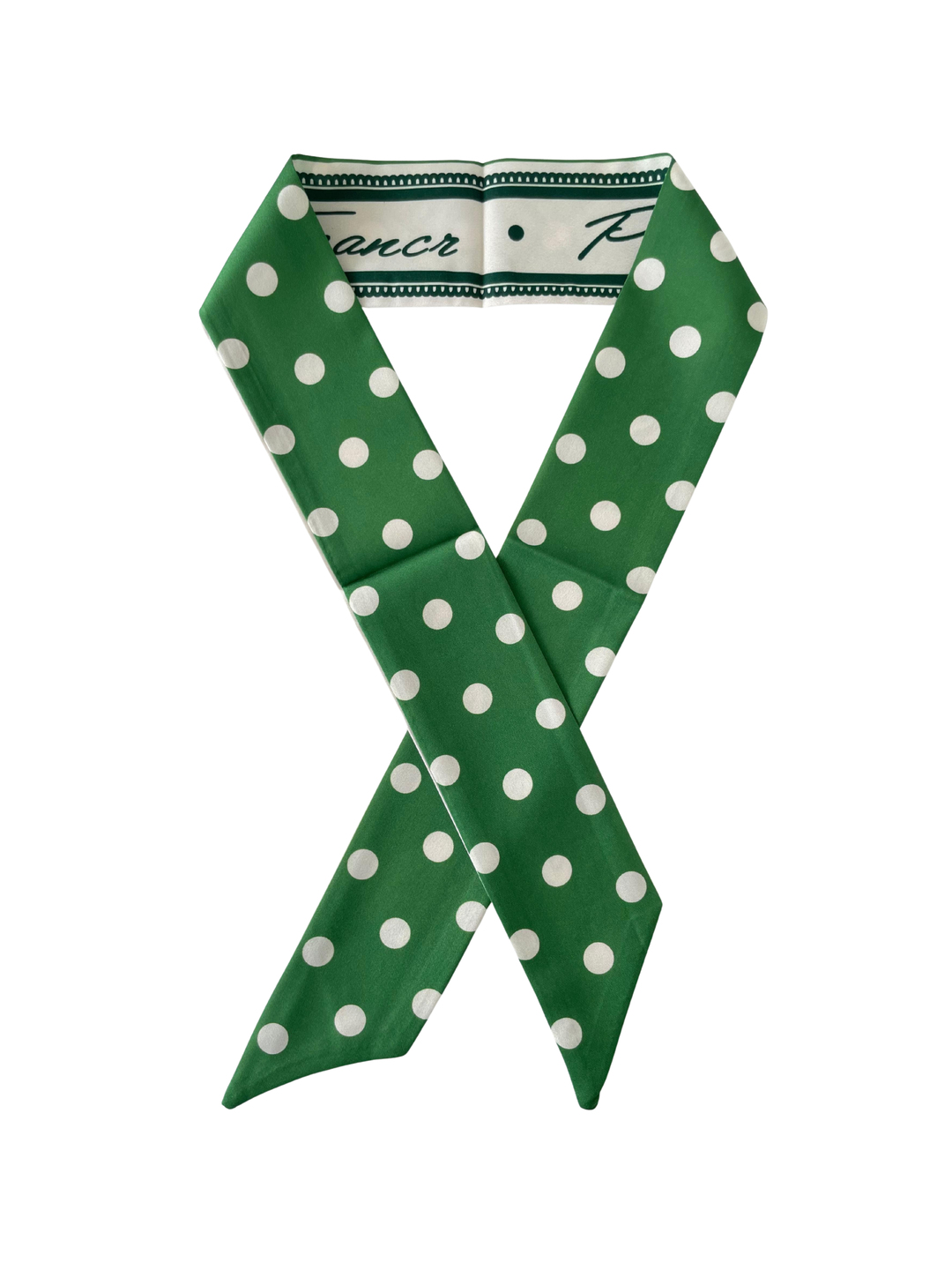 Puantiye Desenli Yeşil Bandana Fular Renkli