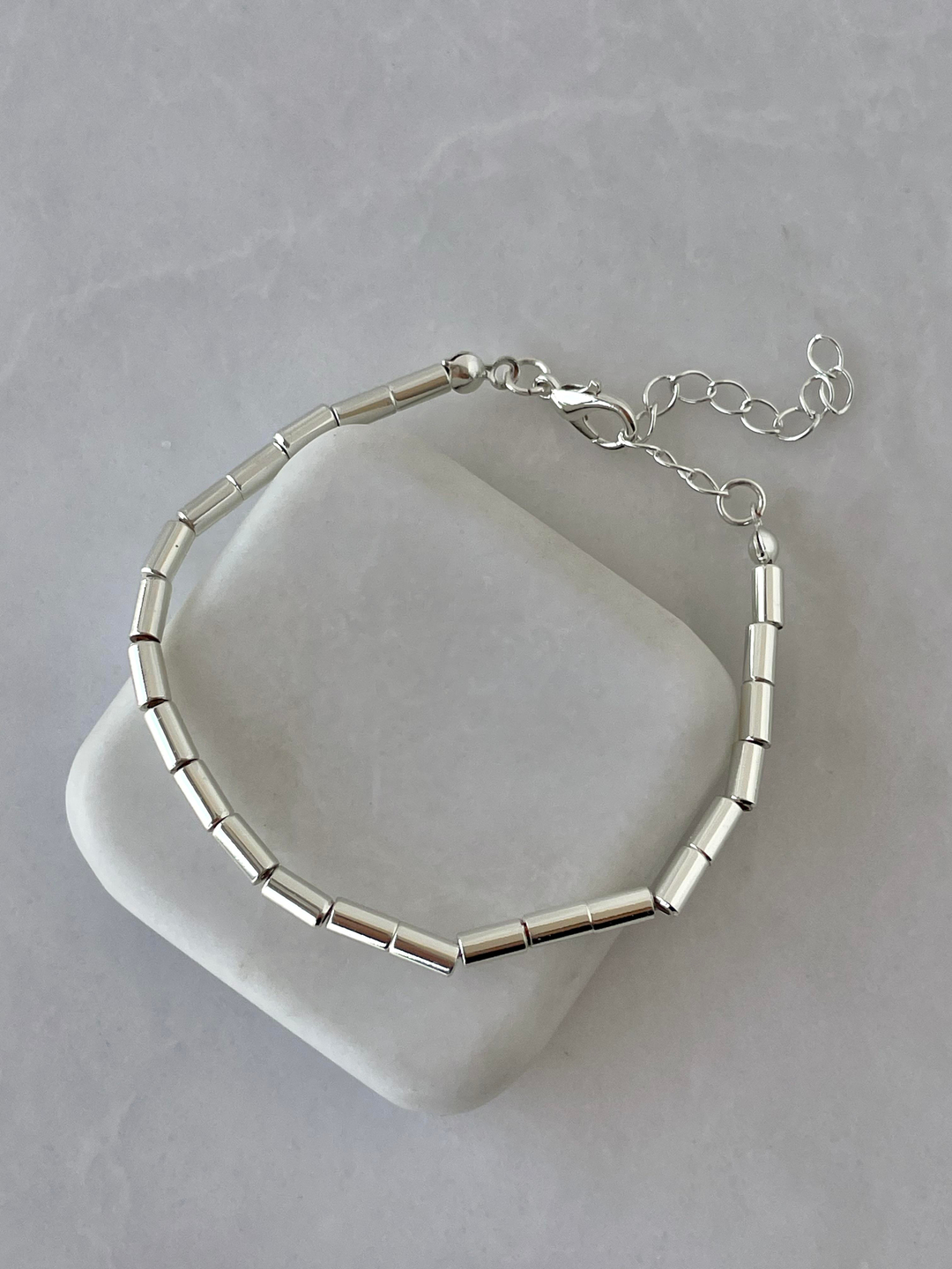 Boru Silindir Bileklik Gümüş