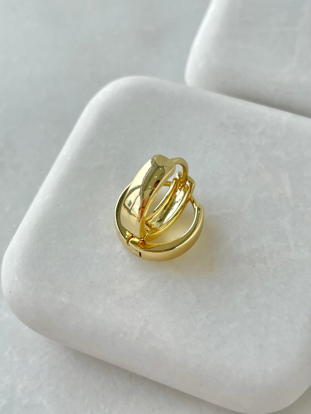 Özel Seri Kare Kesim Halka Küpe Küçük Boy Gold