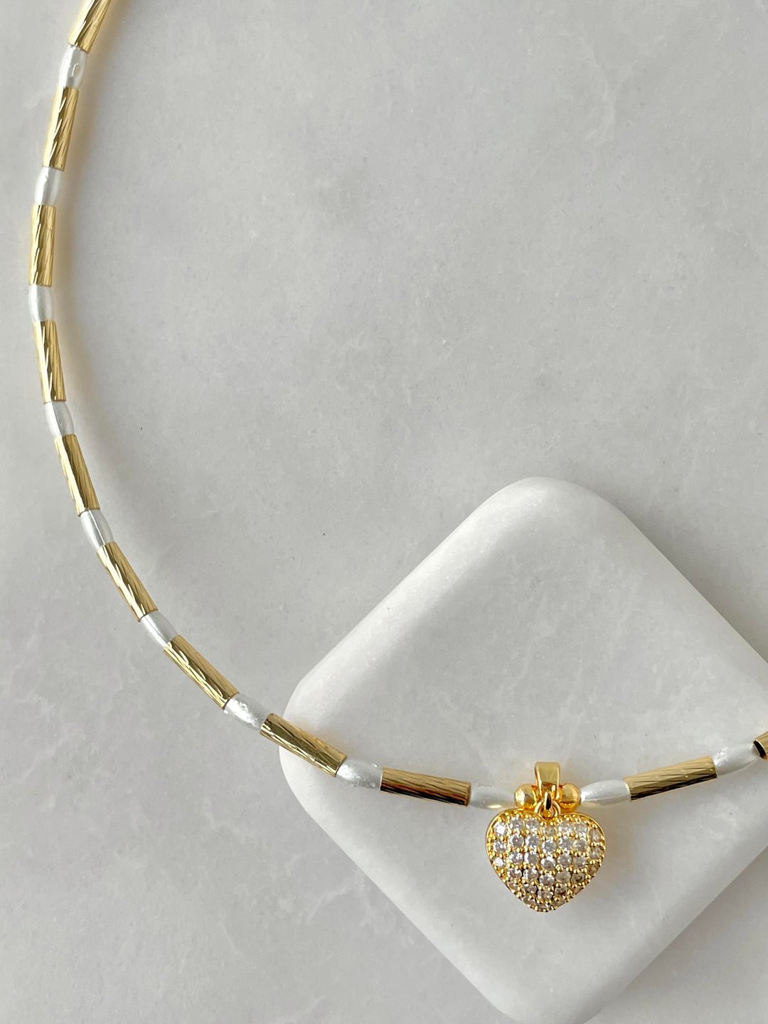 Çift Taraflı Kalp Kolye Gold