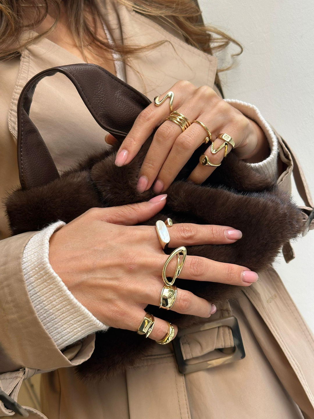 Altın Kaplama İkili Çapraz Model Yüzük Gold